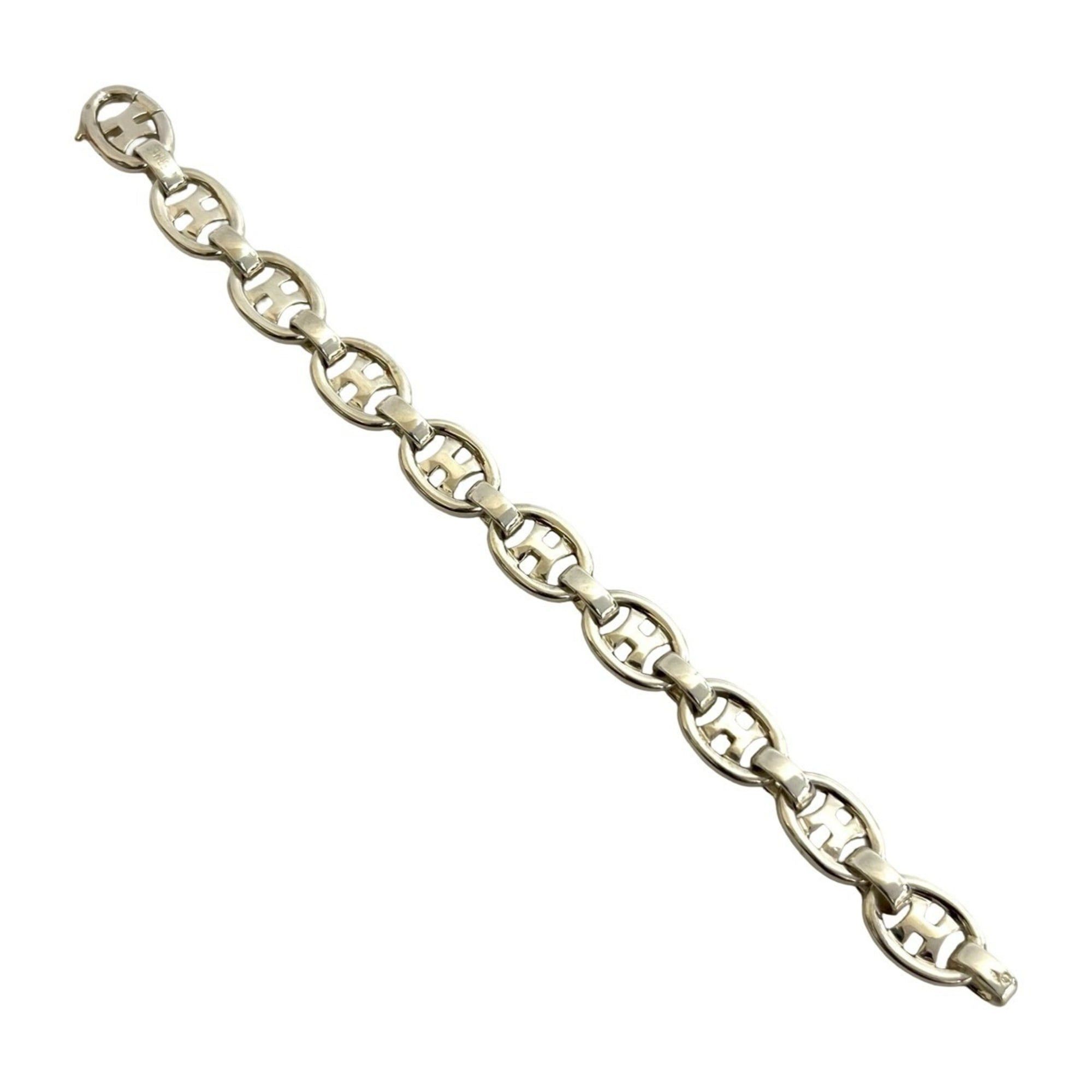Hermes HERMES H-logo bracelet, sterling silver 925 chain bangle, for men and women, item number 05707. Size ONE SIZE - 5 Thumbnail