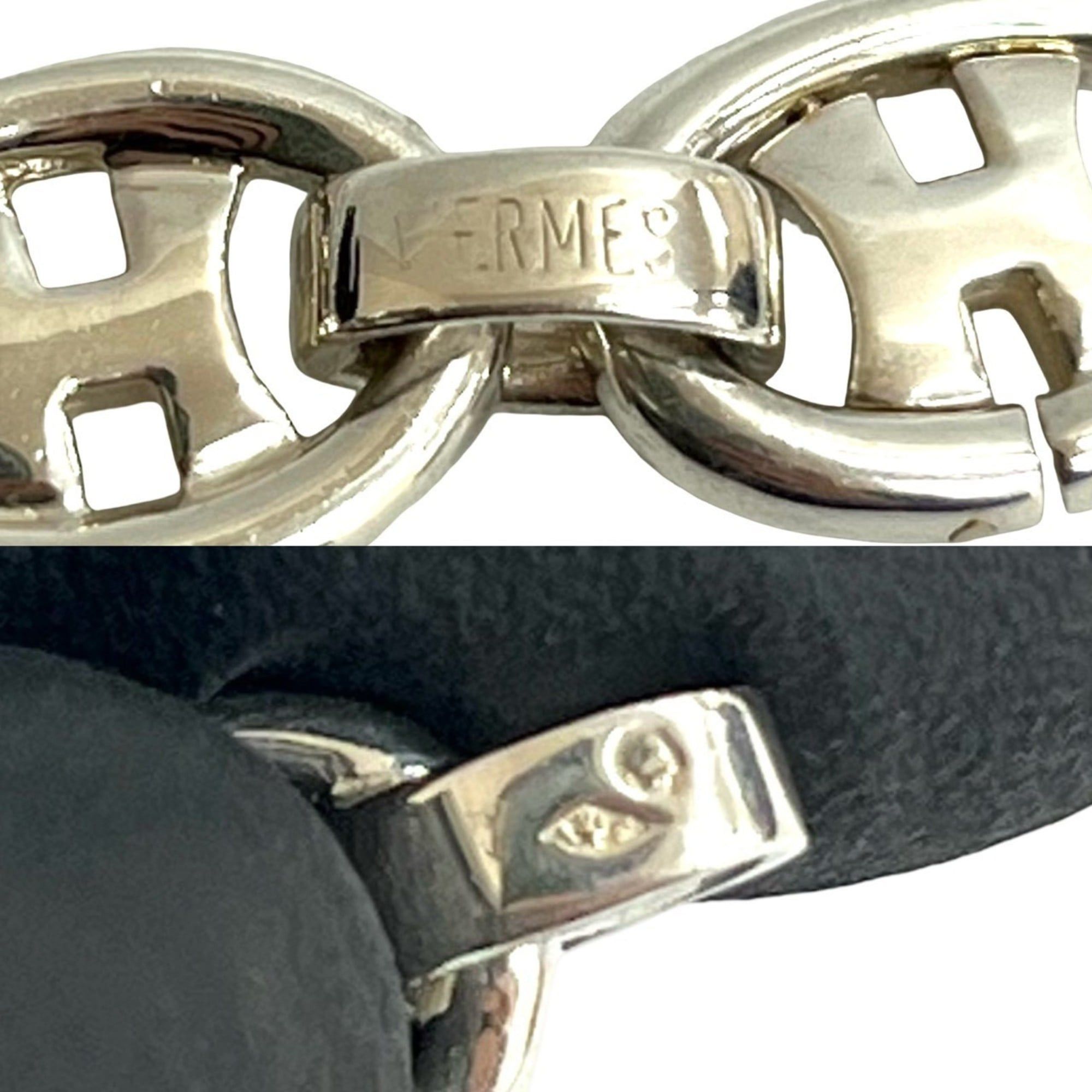 Hermes HERMES H-logo bracelet, sterling silver 925 chain bangle, for men and women, item number 05707. Size ONE SIZE - 3 Thumbnail