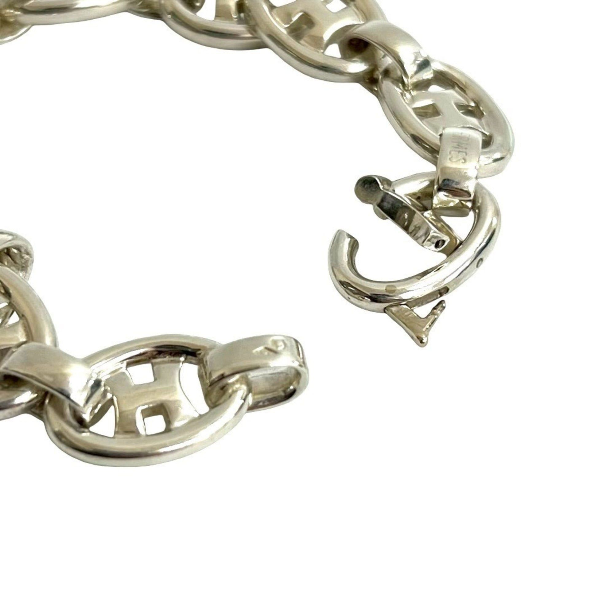 Hermes HERMES H-logo bracelet, sterling silver 925 chain bangle, for men and women, item number 05707. Size ONE SIZE - 4 Thumbnail