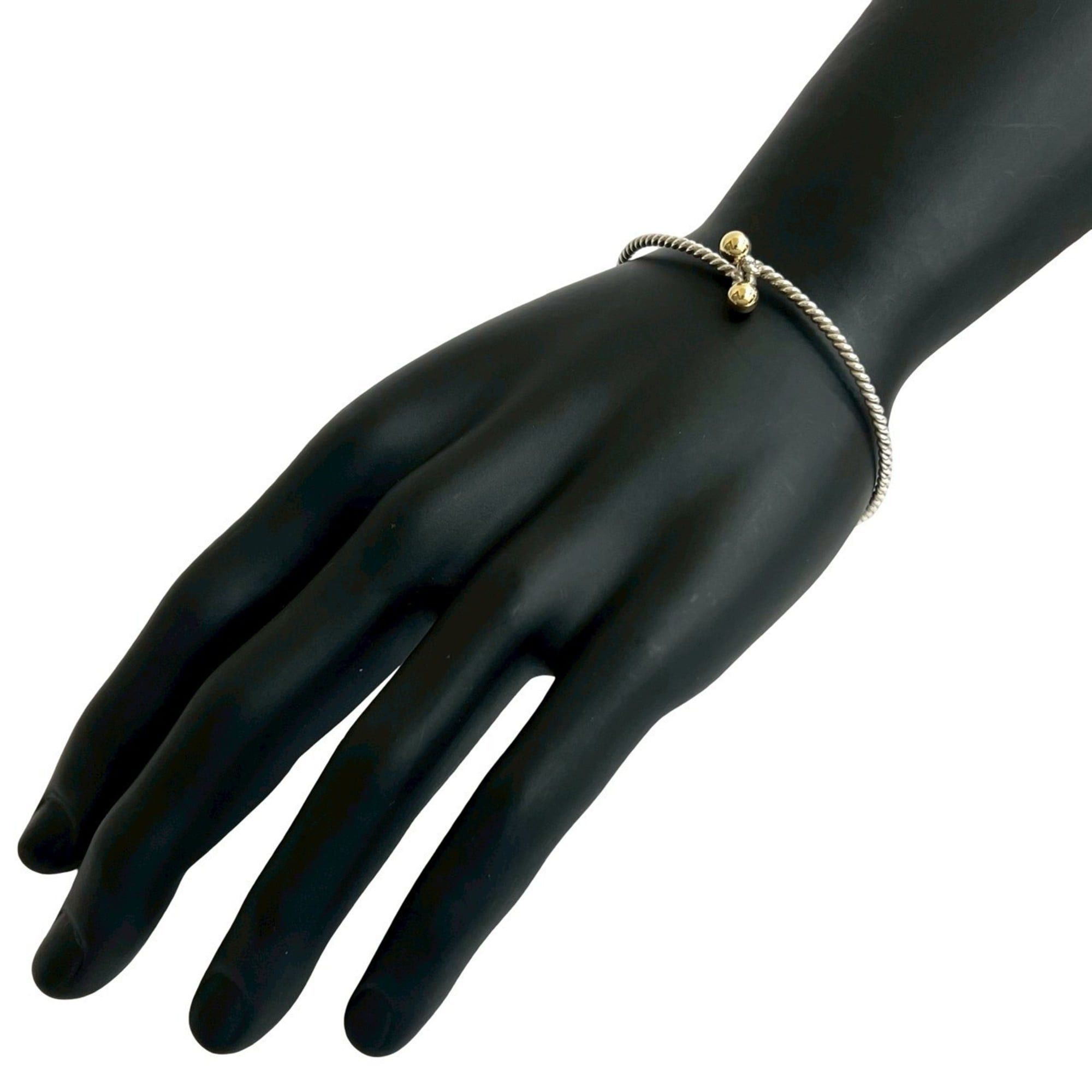 Tiffany & Co. TIFFANY&Co. Tiffany Twist Hook & Eye Bracelet, Sterling Silver 925, 18K Gold Bangle, 35026 Size ONE SIZE - 2 Thumbnail