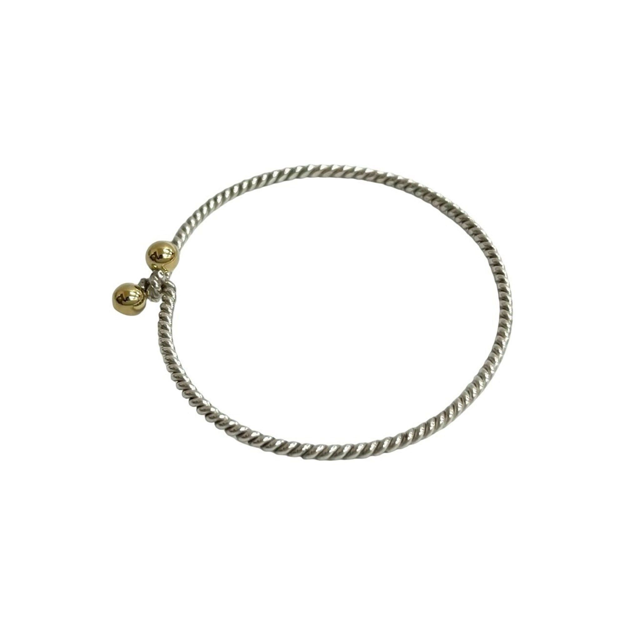 Tiffany & Co. TIFFANY&Co. Tiffany Twist Hook & Eye Bracelet, Sterling Silver 925, 18K Gold Bangle, 35026 Size ONE SIZE - 3 Thumbnail