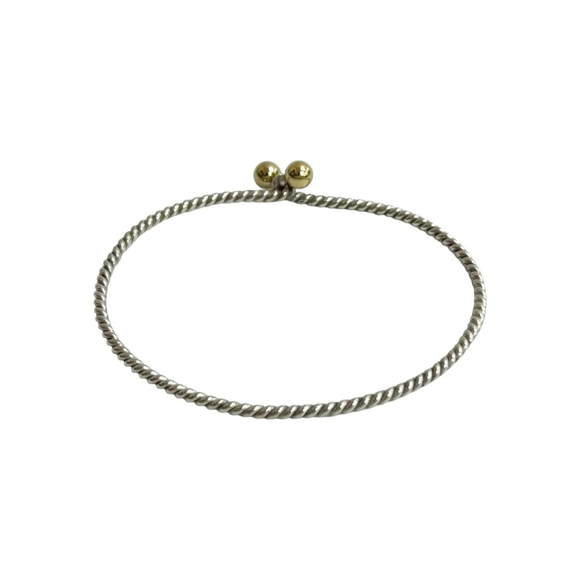 Tiffany & Co. TIFFANY&Co. Tiffany Twist Hook & Eye Bracelet, Sterling Silver 925, 18K Gold Bangle, 35026 Size ONE SIZE - 5 Thumbnail