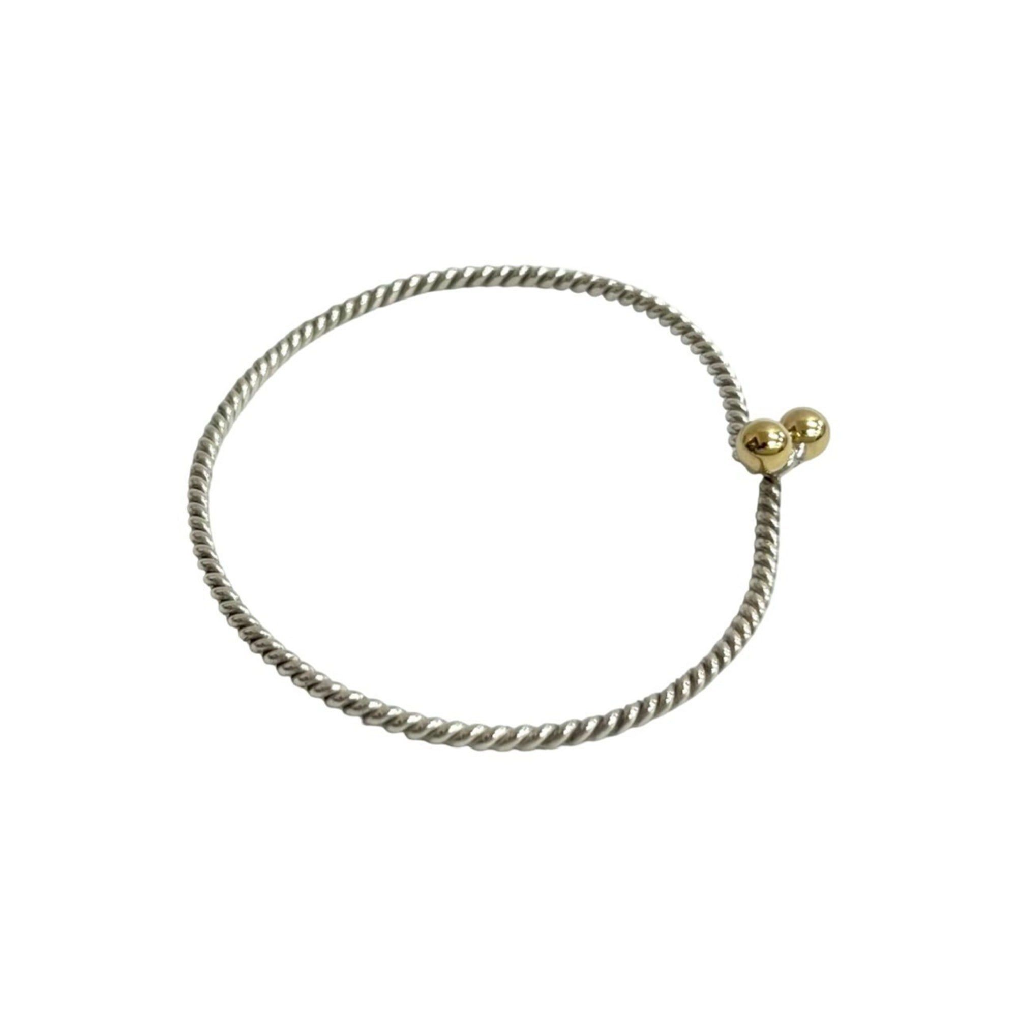 Tiffany & Co. TIFFANY&Co. Tiffany Twist Hook & Eye Bracelet, Sterling Silver 925, 18K Gold Bangle, 35026 Size ONE SIZE - 4 Thumbnail