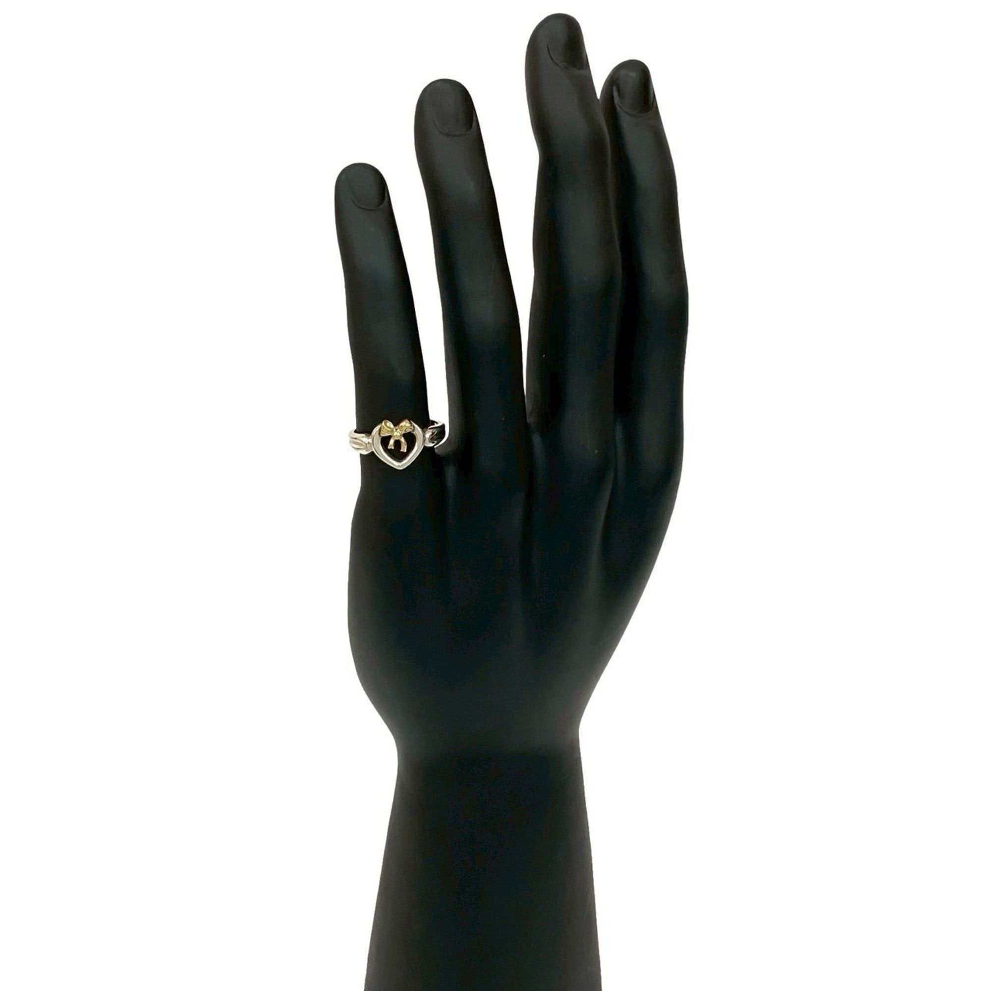 Tiffany & Co. TIFFANY&Co. Tiffany Heart Ribbon Combination Ring, Sterling Silver 925 & 18K Gold, Size 14, 40982 Size ONE SIZE - 2 Thumbnail