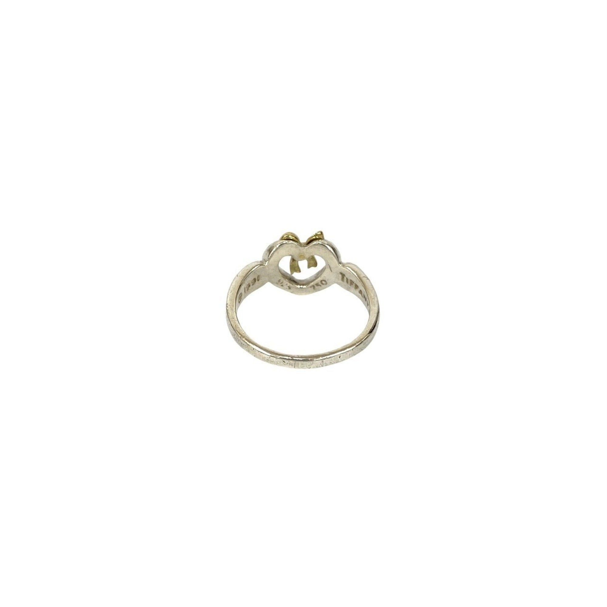 Tiffany & Co. TIFFANY&Co. Tiffany Heart Ribbon Combination Ring, Sterling Silver 925 & 18K Gold, Size 14, 40982 Size ONE SIZE - 6 Thumbnail