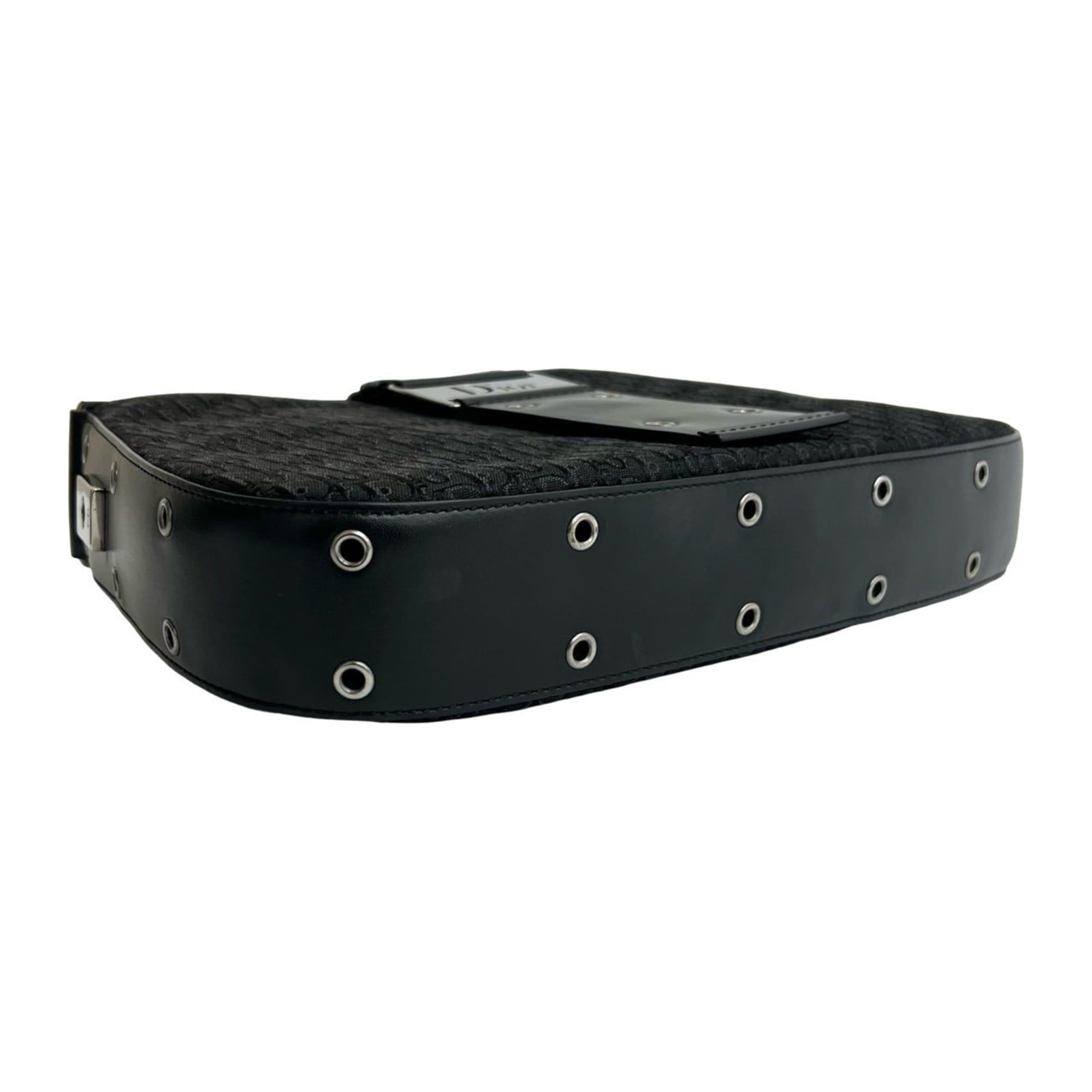 Dior Christian Dior Trotter pattern canvas and leather shoulder bag/pouch, black, 28412 Size ONE SIZE - 7 Thumbnail