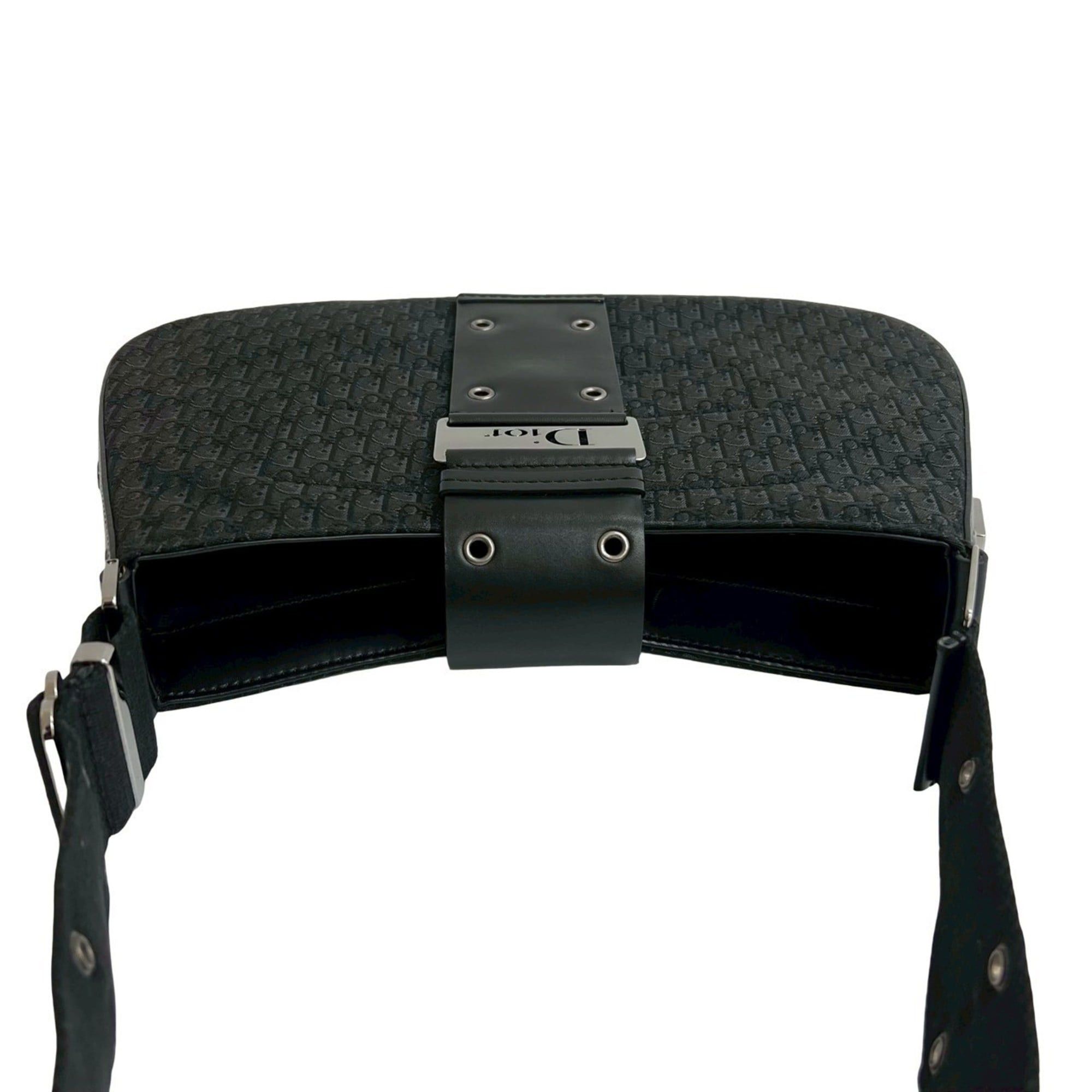 Dior Christian Dior Trotter pattern canvas and leather shoulder bag/pouch, black, 28412 Size ONE SIZE - 4 Thumbnail