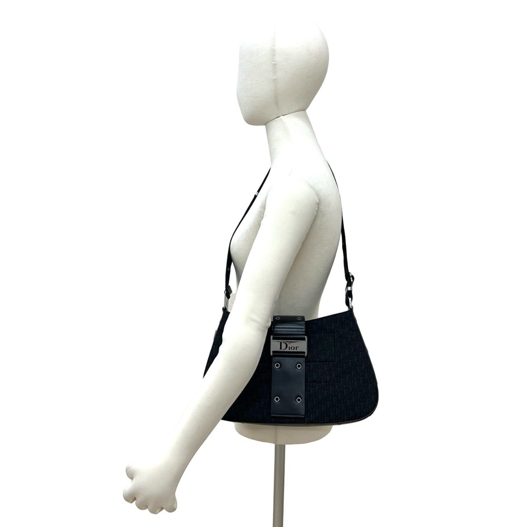 Dior Christian Dior Trotter pattern canvas and leather shoulder bag/pouch, black, 28412 Size ONE SIZE - 2 Thumbnail