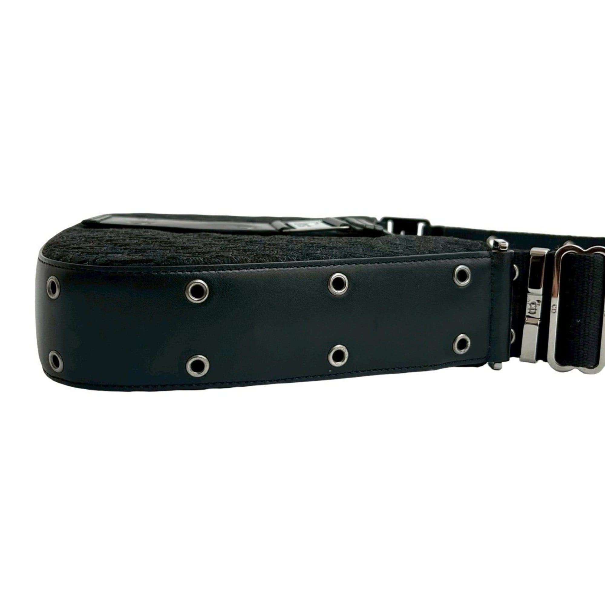 Dior Christian Dior Trotter pattern canvas and leather shoulder bag/pouch, black, 28412 Size ONE SIZE - 6 Thumbnail