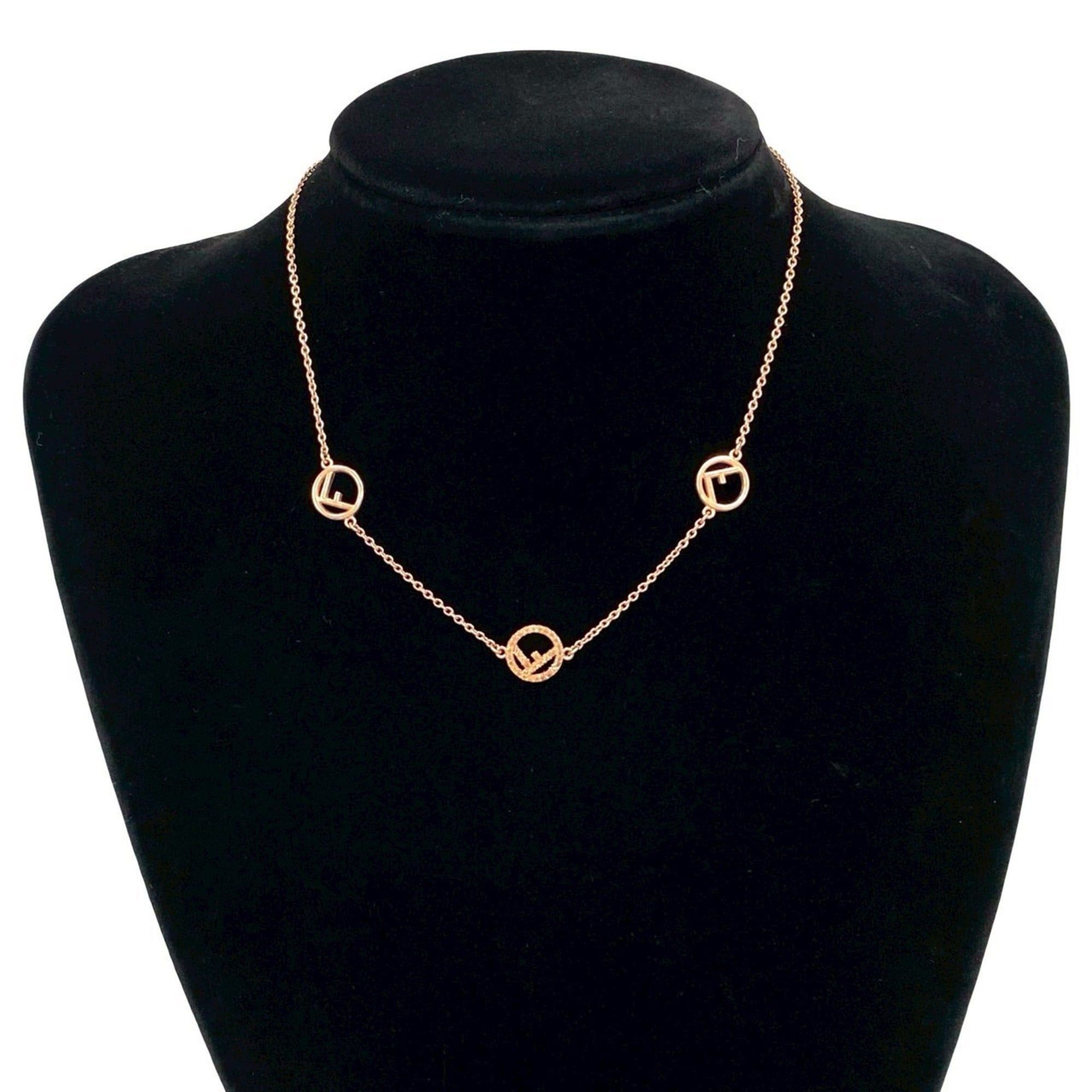 Fendi FENDI F is Fendi Necklace Metal Pendant Choker Rose Gold 62696 Size ONE SIZE - 2 Thumbnail
