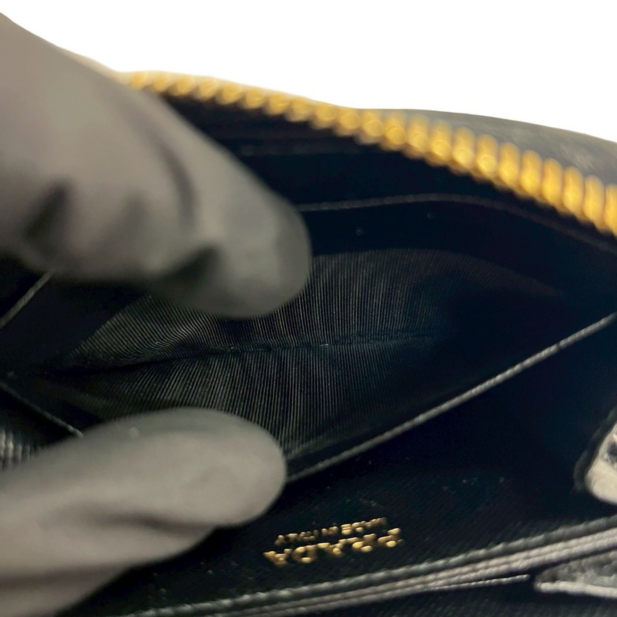 Prada PRADA Saffiano Leather Round Zip Coin Case, Wallet, Black, 36337 Size ONE SIZE - 8 Thumbnail