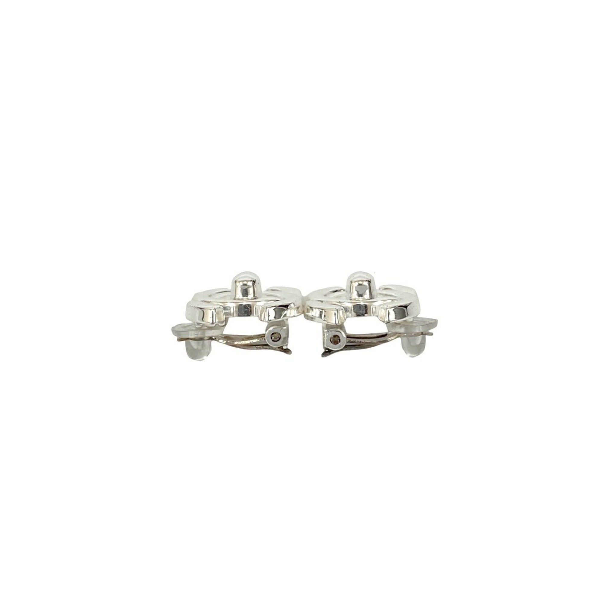 Chanel CHANEL Coco Mark Turnlock Motif Plated Earrings, Silver, 55467 Size ONE SIZE - 4 Thumbnail