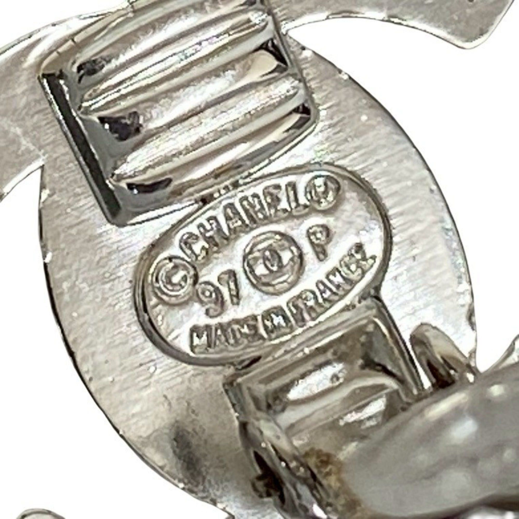 Chanel CHANEL Coco Mark Turnlock Motif Plated Earrings, Silver, 55467 Size ONE SIZE - 3 Thumbnail