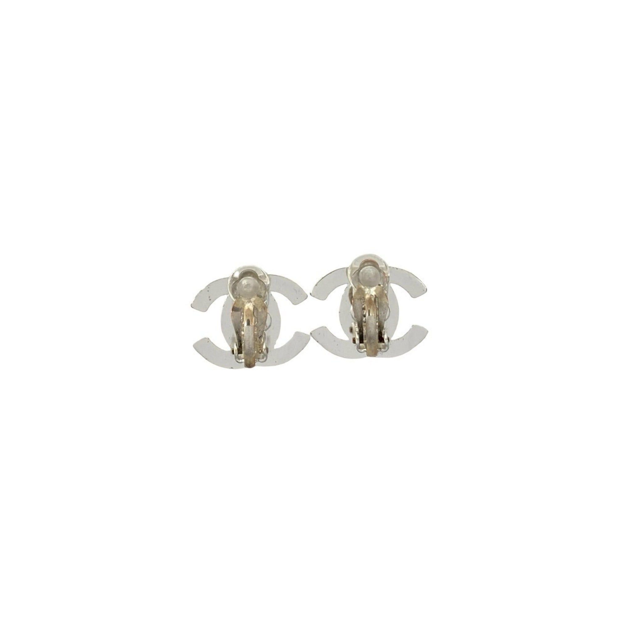 Chanel CHANEL Coco Mark Turnlock Motif Plated Earrings, Silver, 55467 Size ONE SIZE - 6 Thumbnail