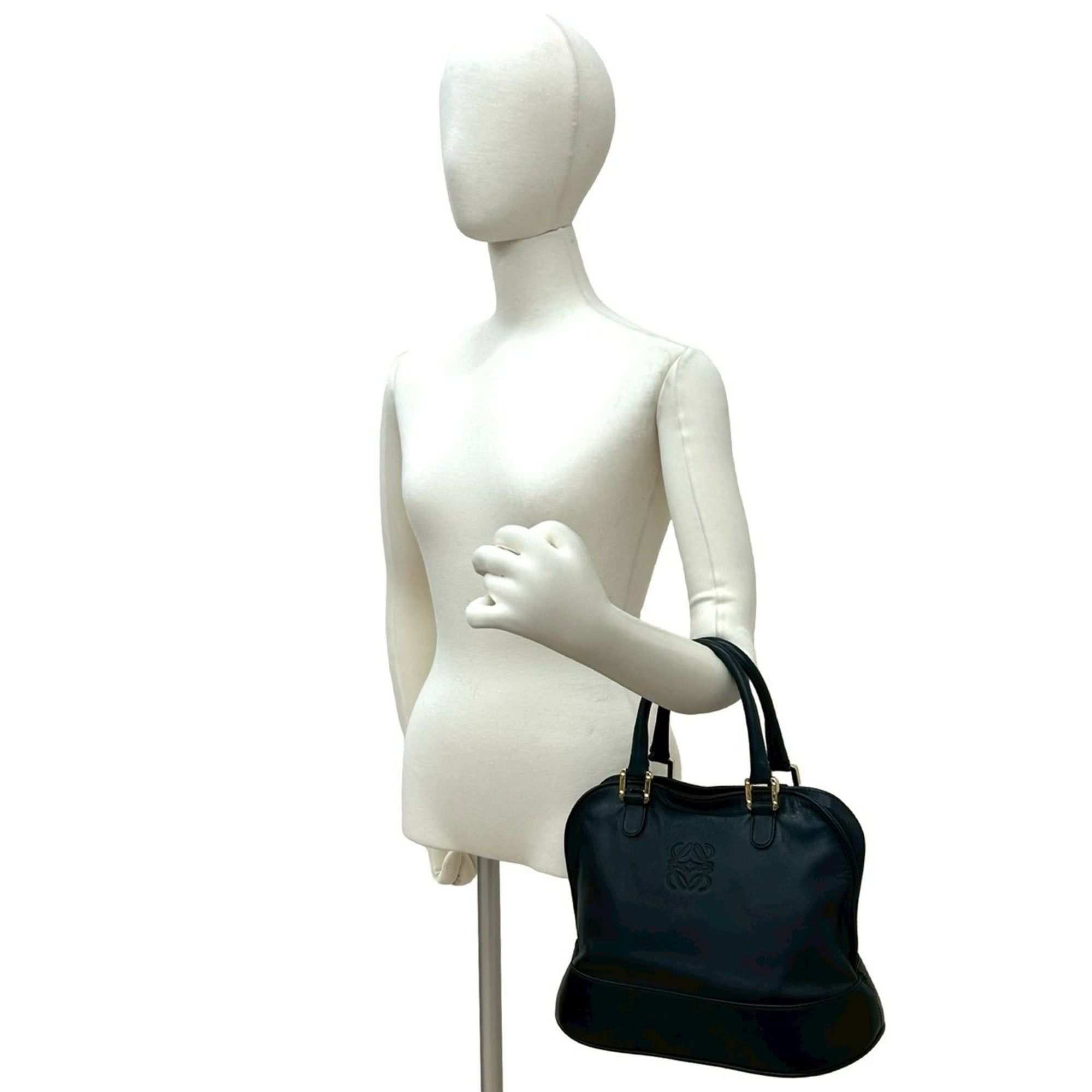 Loewe LOEWE Vintage Anagram Nappa Leather Handbag, Boston Bag, Tote Black 74420 Size ONE SIZE - 2 Thumbnail