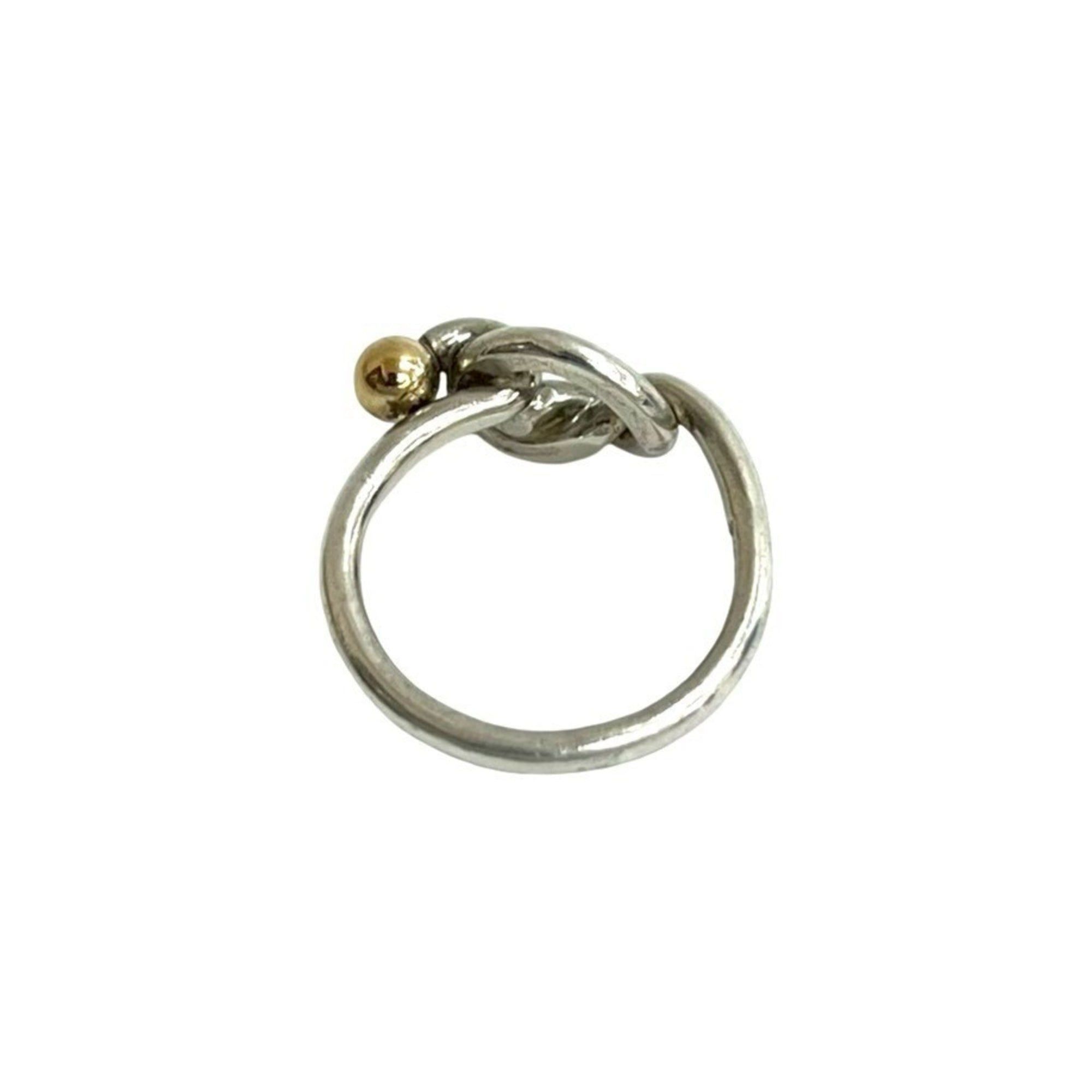 Tiffany & Co. TIFFANY&Co. Tiffany Hook & Eye Love Knot Sterling Silver 925 18K Gold Ring, Size 10, Women's, Item No. 27228 Size ONE SIZE - 5 Thumbnail