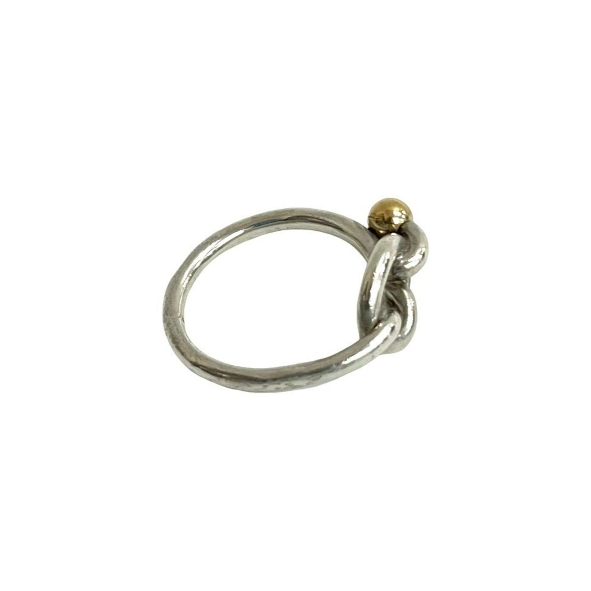 Tiffany & Co. TIFFANY&Co. Tiffany Hook & Eye Love Knot Sterling Silver 925 18K Gold Ring, Size 10, Women's, Item No. 27228 Size ONE SIZE - 4 Thumbnail