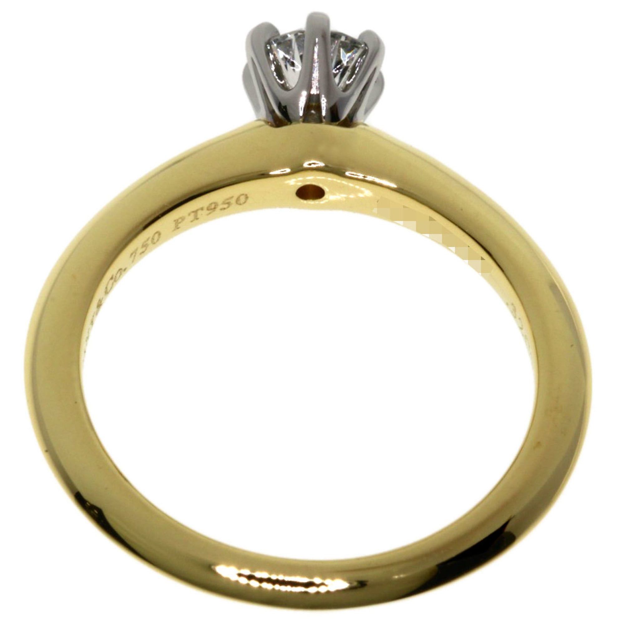 Tiffany & Co. Tiffany & Co. Solitaire Diamond Ring, 18K Yellow Gold/PT950, Women's. Size ONE SIZE - 4 Thumbnail