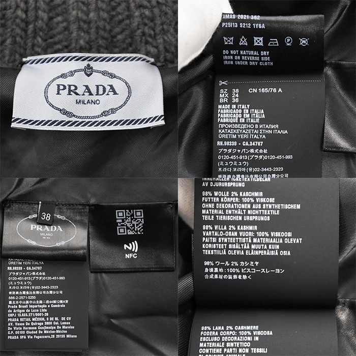 Prada Prada Prada Wool Cashmere Knit Cardigan Textile Tops DUTY FREE for USA Size ONE SIZE - 10 Thumbnail