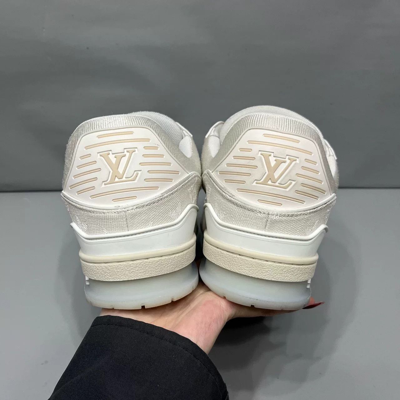 Louis Vuitton Lv-trainer White Silk Denim Sneakers Size US 10.5 / EU 43-44 - 5 Thumbnail