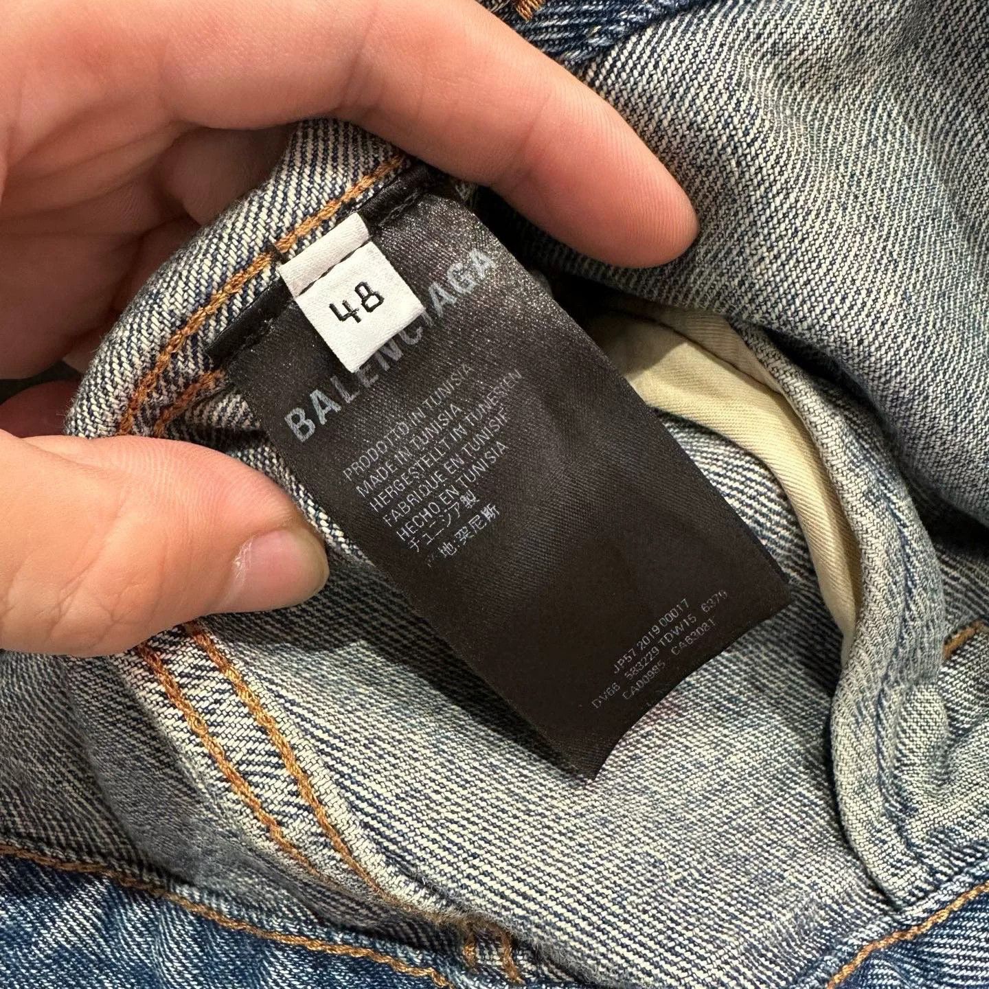 Balenciaga Balenciaga Distressed Blue Denim Jacket Size US M / EU 48-50 / 2 - 5 Thumbnail