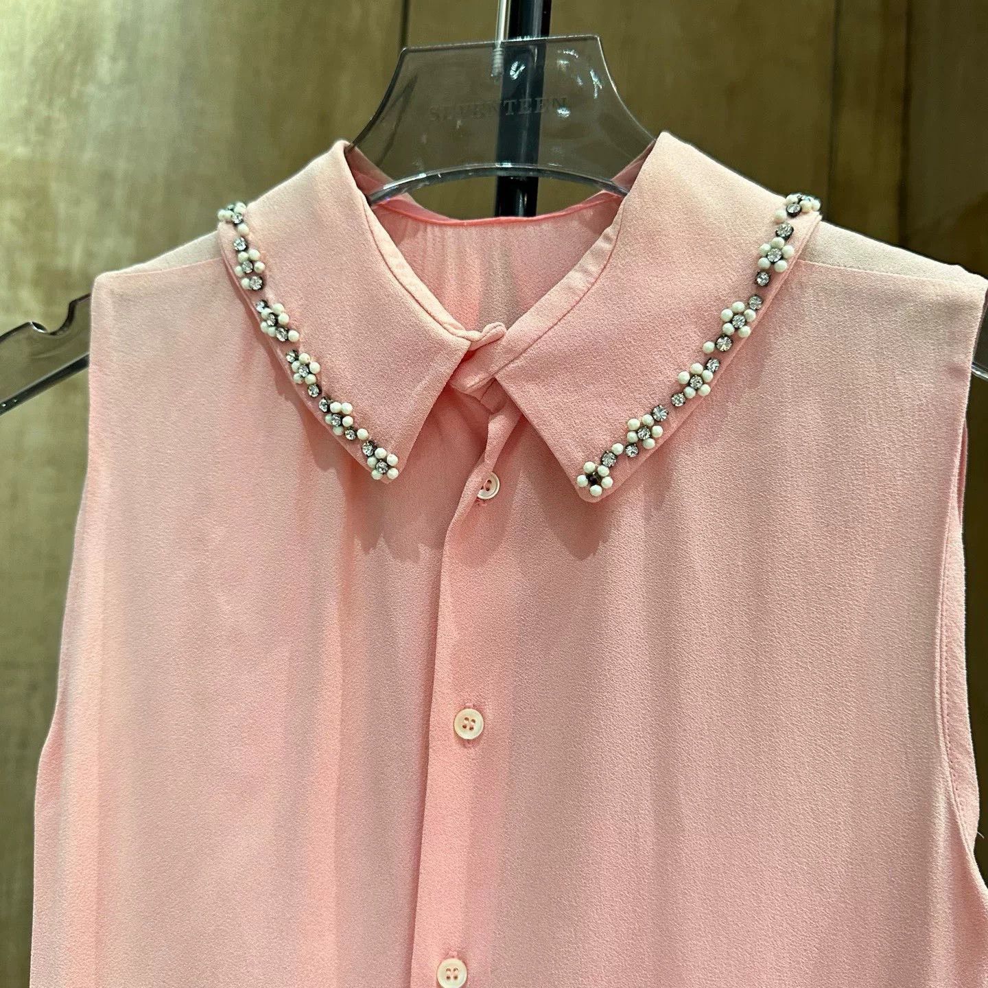 Miu Miu Miu Miu Pink Silk Sleeveless Shirt Size XS / US 0-2 / IT 36-38 - 3 Thumbnail