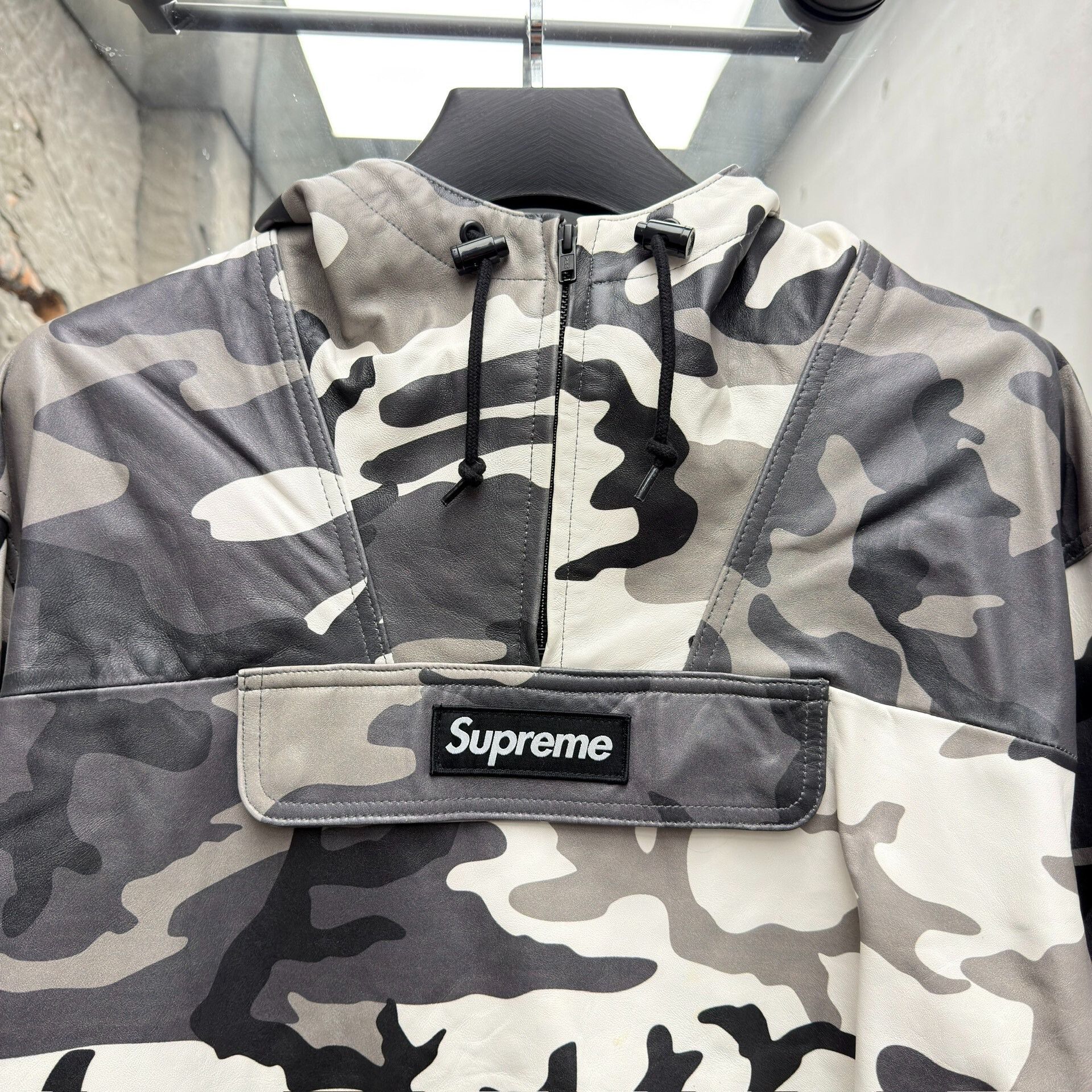 Supreme Supreme Leather Half-Zip Hooded Anorak Size US M / EU 48-50 / 2 - 2 Thumbnail