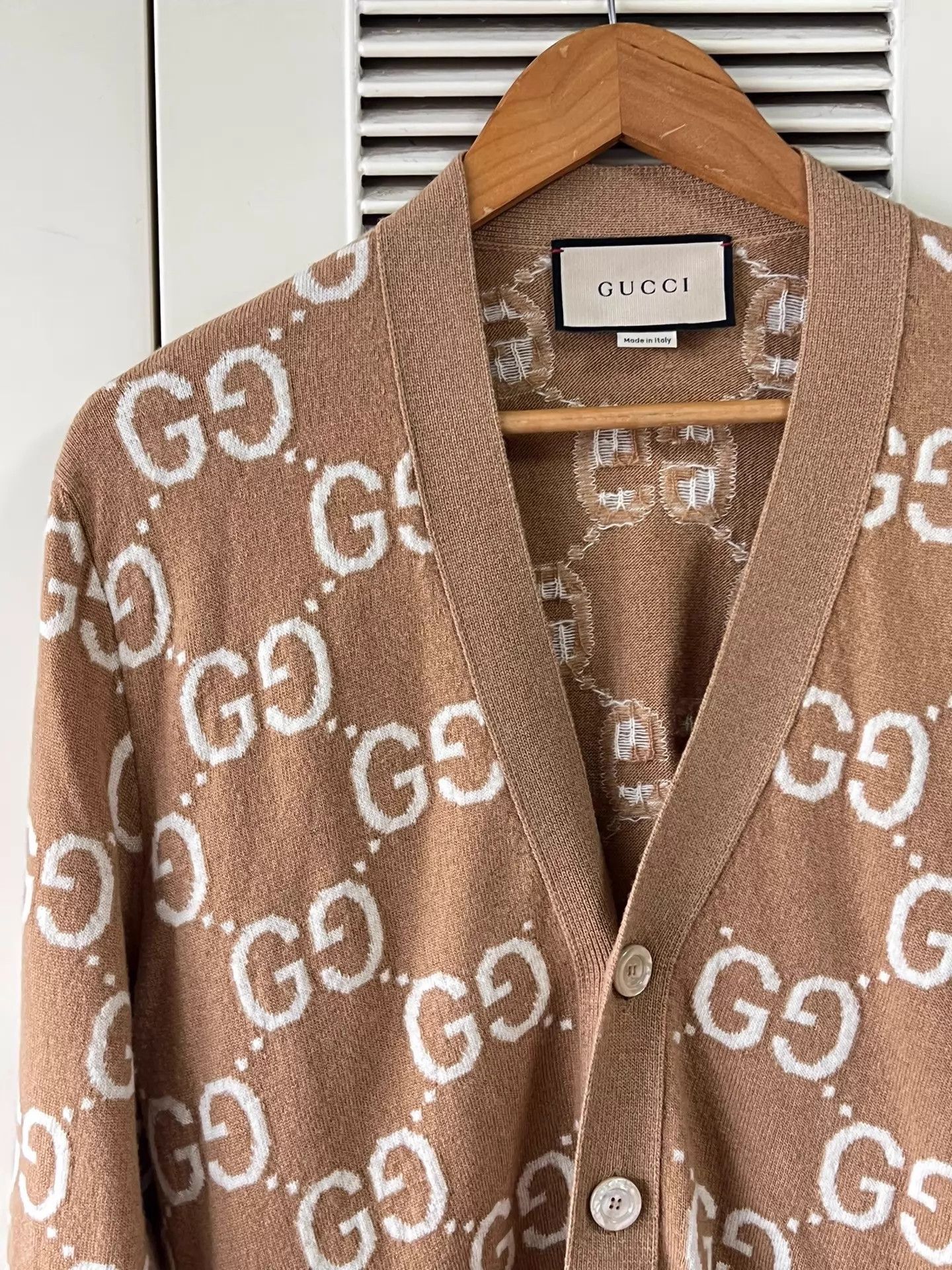 Gucci Brown Patterned Cardigan with Button Front - Size S Size US S / EU 44-46 / 1 - 2 Thumbnail