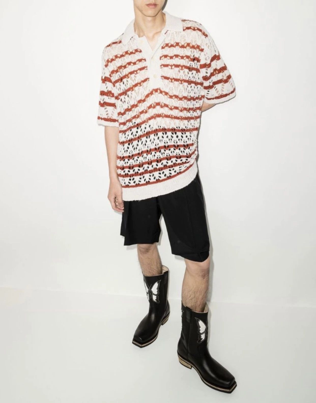 Our Legacy Multi Striped Short Sleeve Knit Polo Size US M / EU 48-50 / 2 - 2 Thumbnail