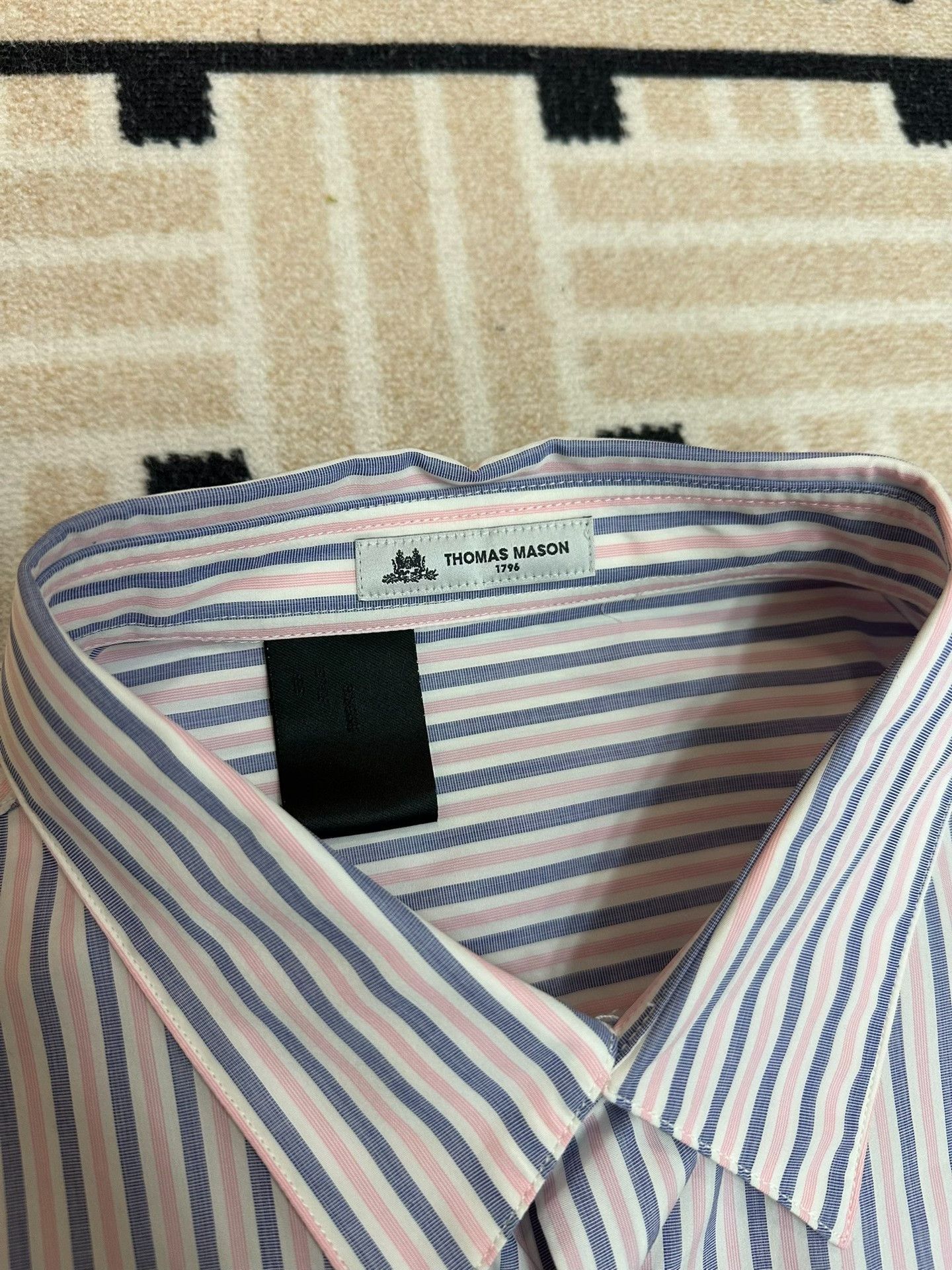 N.Hoolywood N.HOOLYWOOD x THOMAS MASON Pink Stripe Shirt Size US XXS / EU 40 - 3 Thumbnail