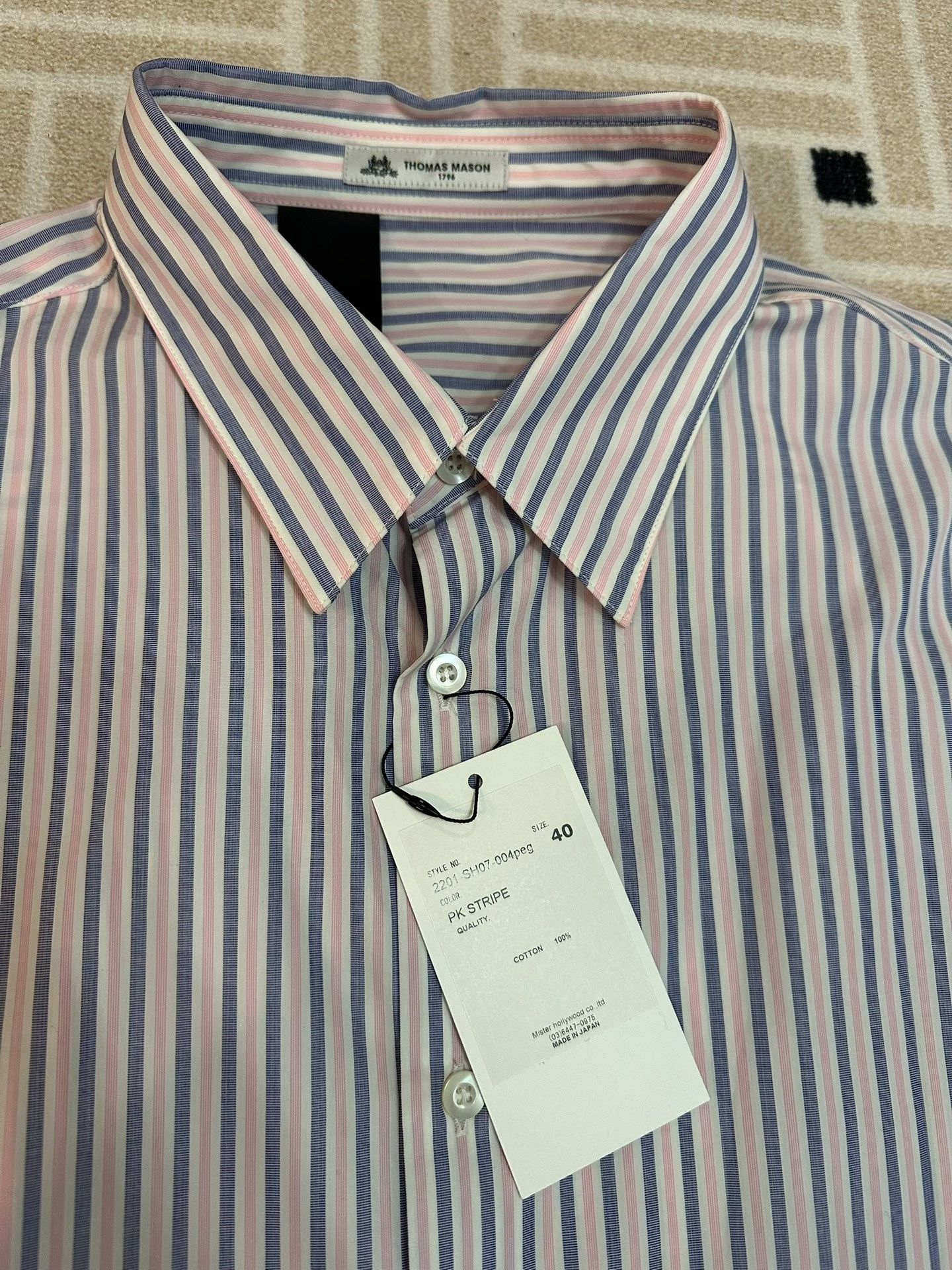 N.Hoolywood N.HOOLYWOOD x THOMAS MASON Pink Stripe Shirt Size US XXS / EU 40 - 2 Thumbnail