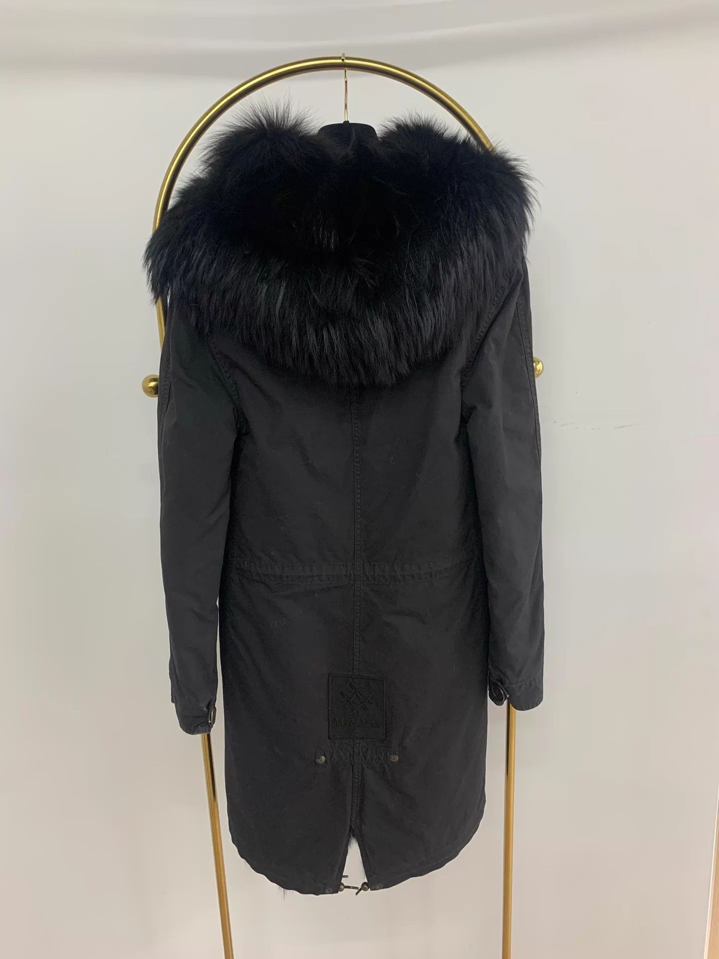 MR & MRS ITALY Black Parka with Fluffy Fur Collar Size US XS / EU 42 / 0 - 3 Thumbnail