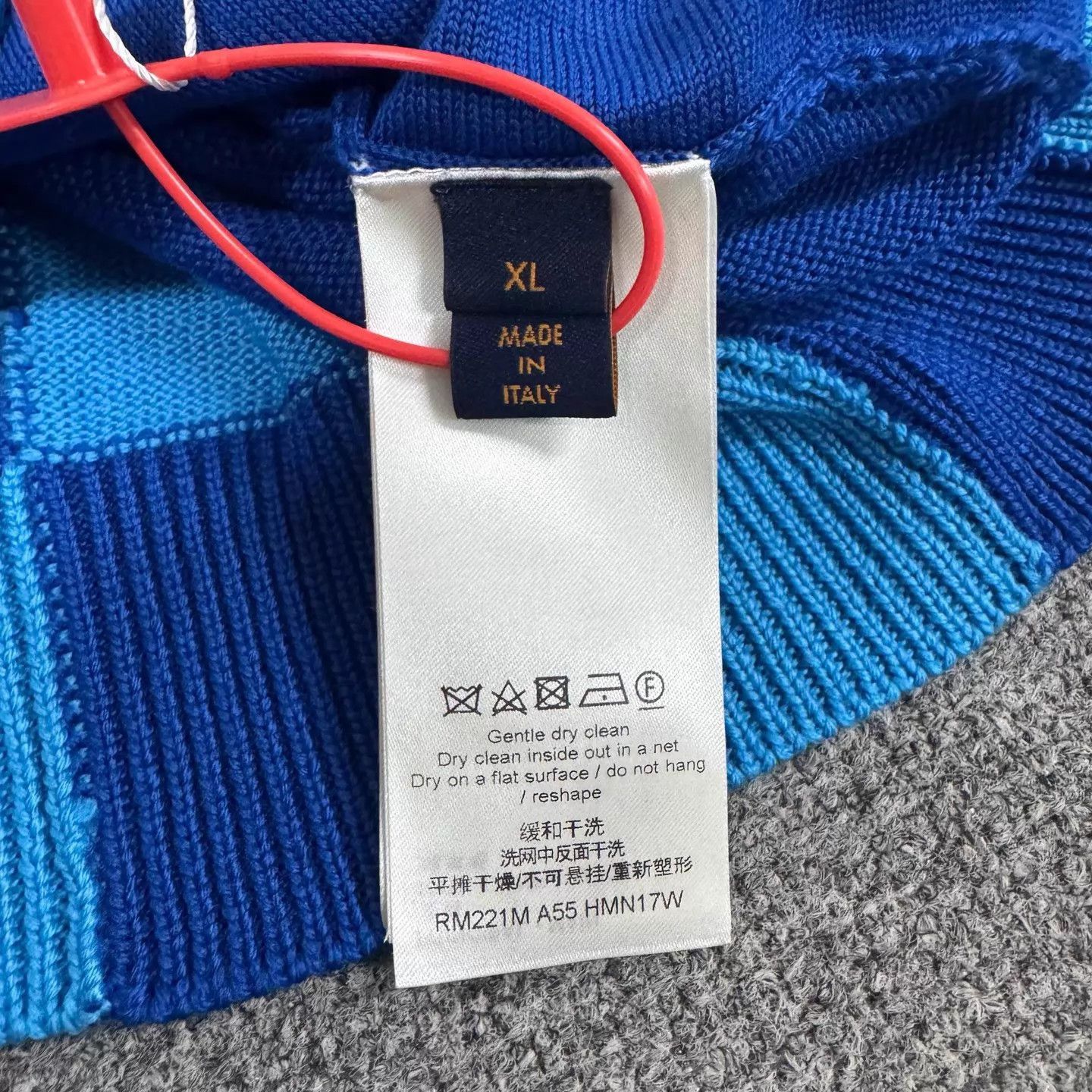 Louis Vuitton Blue Checkered Zip-Up Knit Sweater Size US XL / EU 56 / 4 - 5 Thumbnail