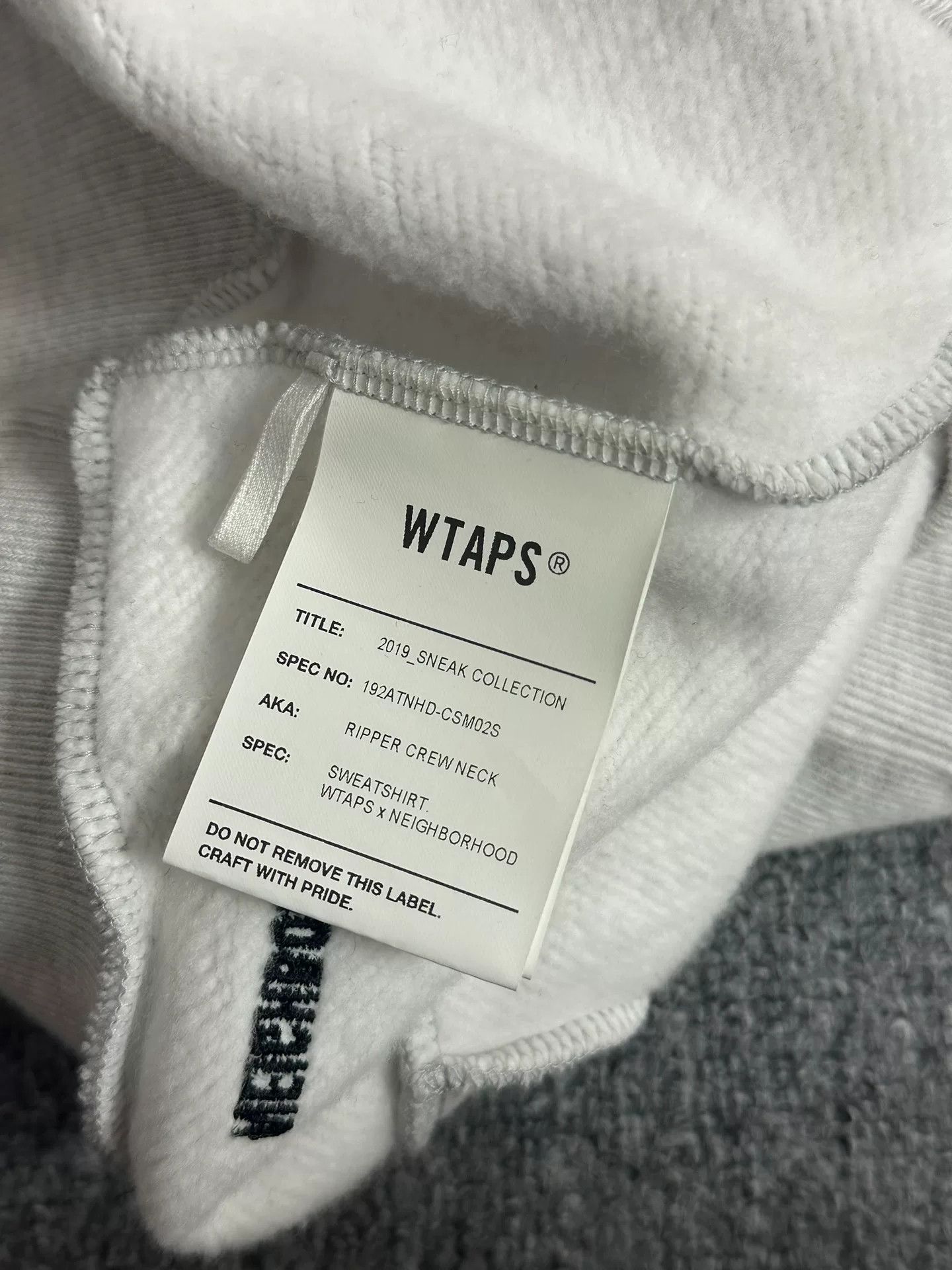 Wtaps WTAPS x NEIGHBORHOOD RIPPER CREW SWEATSHIRT Size US S / EU 44-46 / 1 - 6 Thumbnail