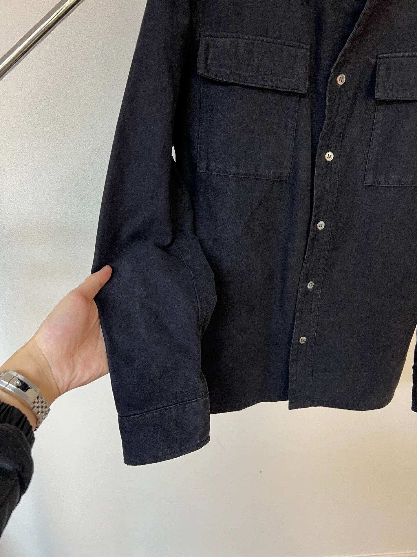 Jean Paul Gaultier Black Long-Sleeve Button-Up Shirt with Pockets Size US S / EU 44-46 / 1 - 4 Thumbnail