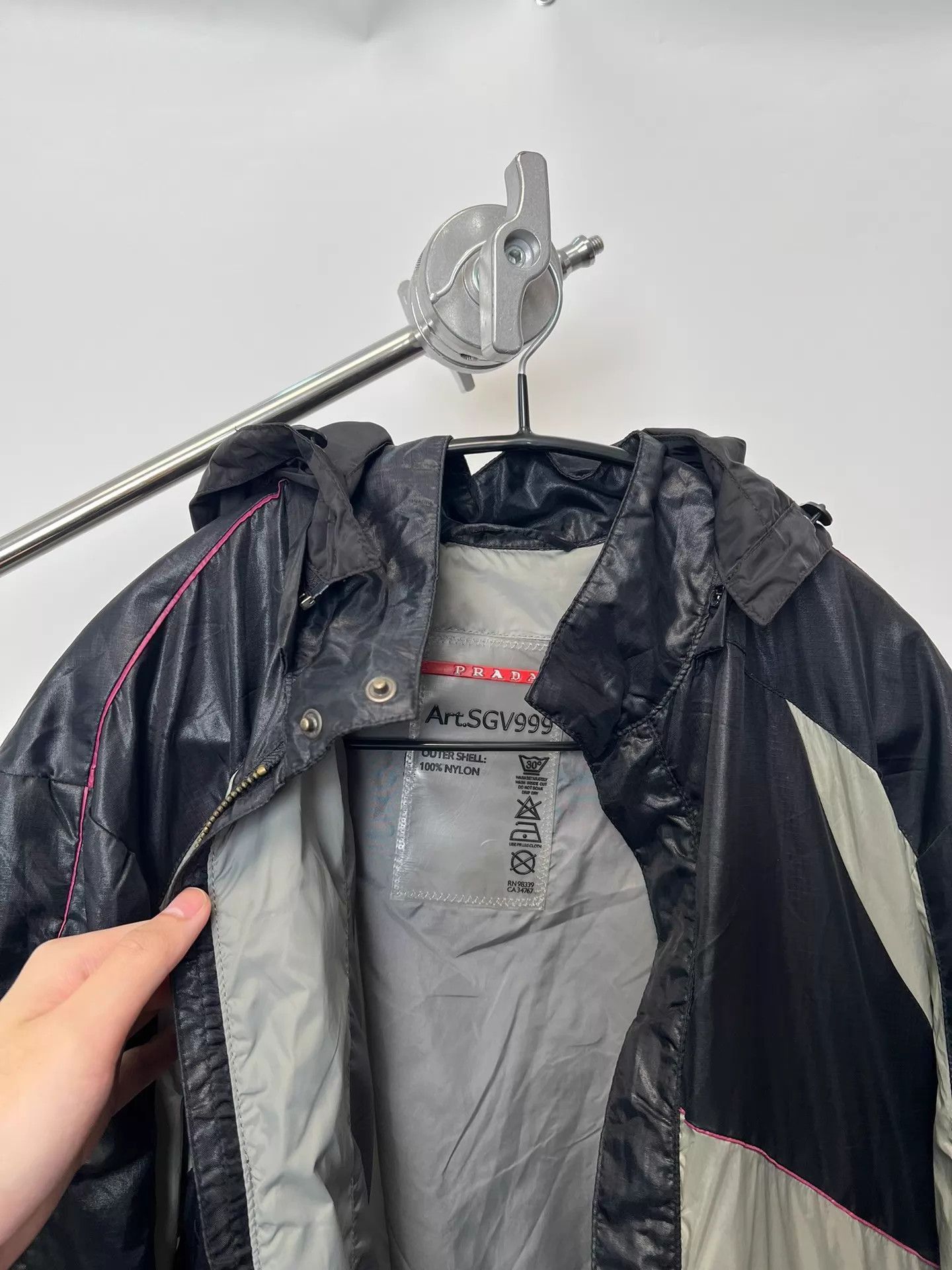 Prada Multi-Color Hooded Light Jacket, Size L Size US L / EU 52-54 / 3 - 4 Thumbnail