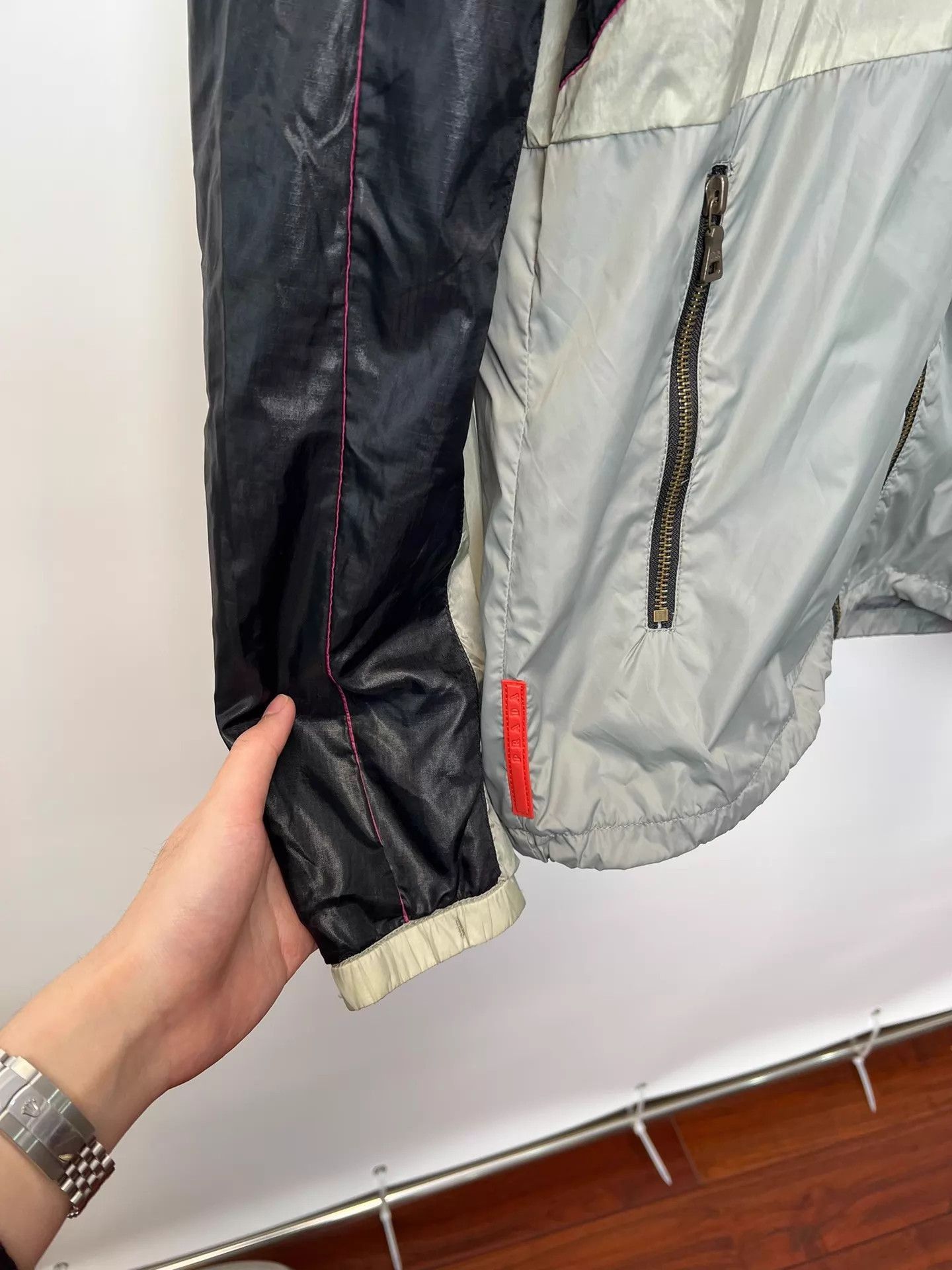 Prada Multi-Color Hooded Light Jacket, Size L Size US L / EU 52-54 / 3 - 3 Thumbnail