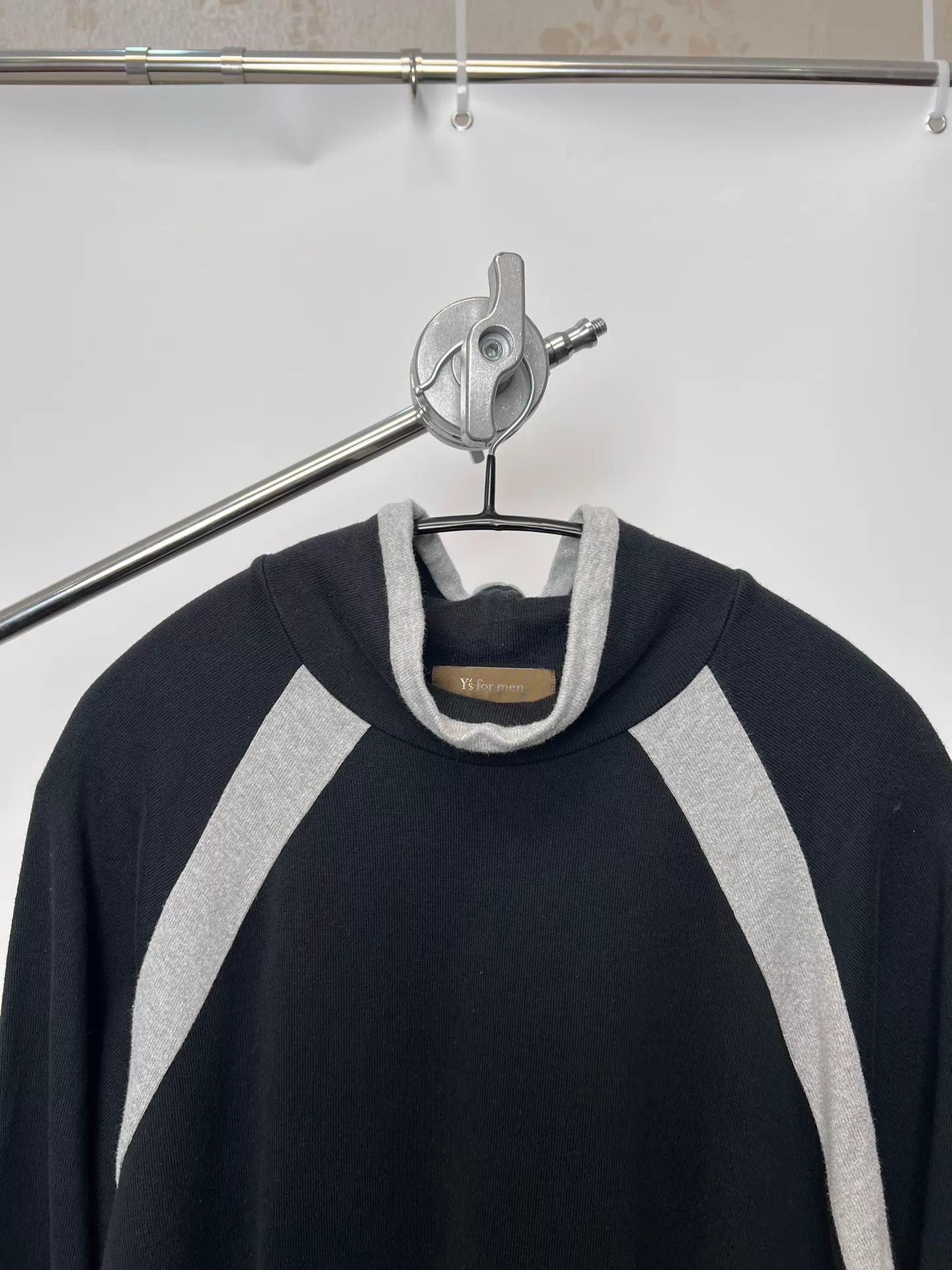 Yohji Yamamoto Black Long Sleeve High Neck Shirt with Gray Accents Size US L / EU 52-54 / 3 - 3 Thumbnail