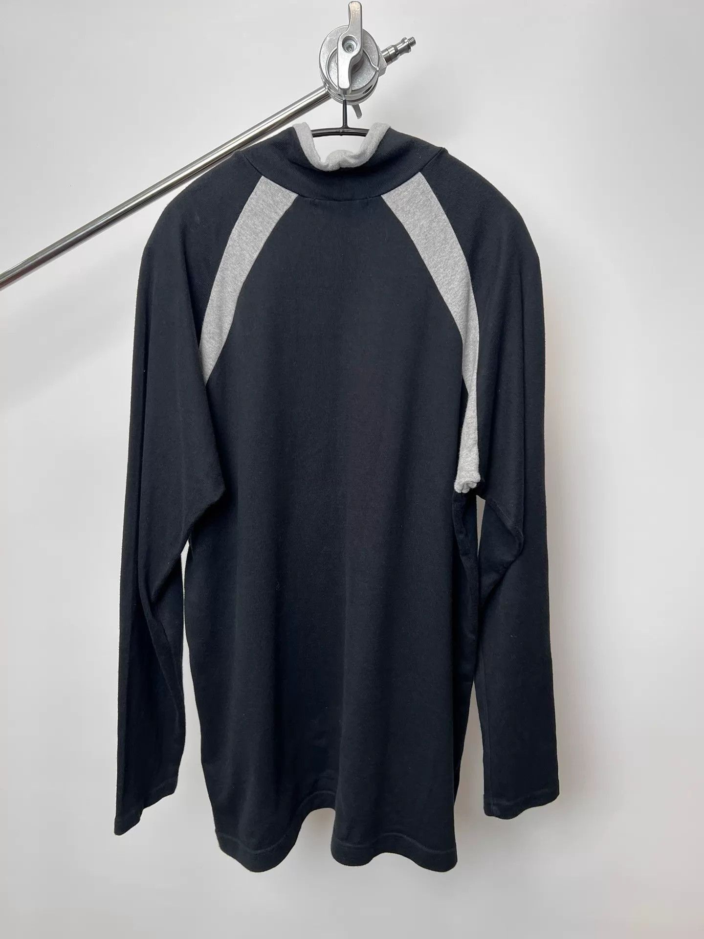 Yohji Yamamoto Black Long Sleeve High Neck Shirt with Gray Accents Size US L / EU 52-54 / 3 - 6 Thumbnail