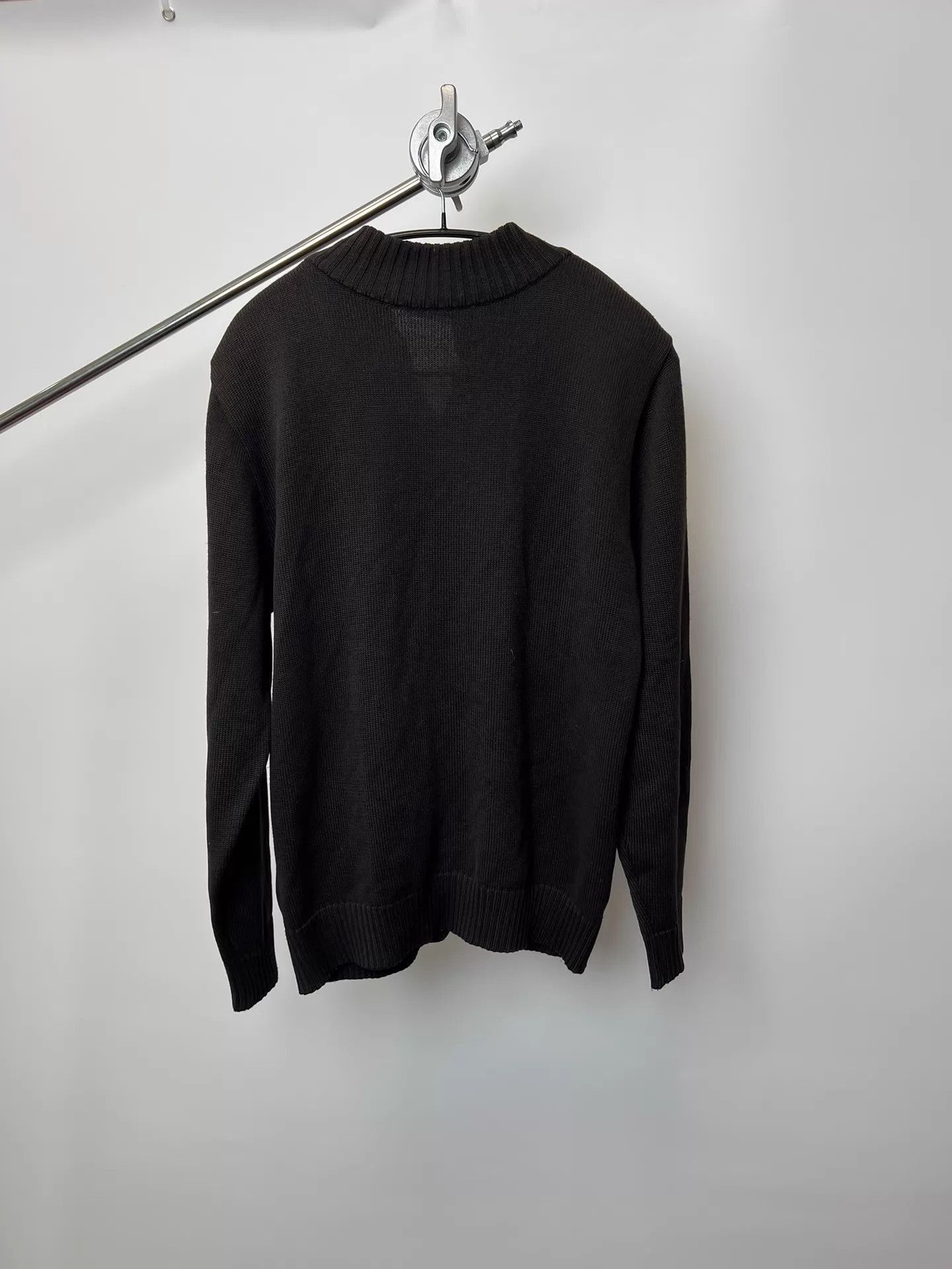 Prada Black Button-Front Knit Cardigan with Pockets Size US L / EU 52-54 / 3 - 5 Thumbnail