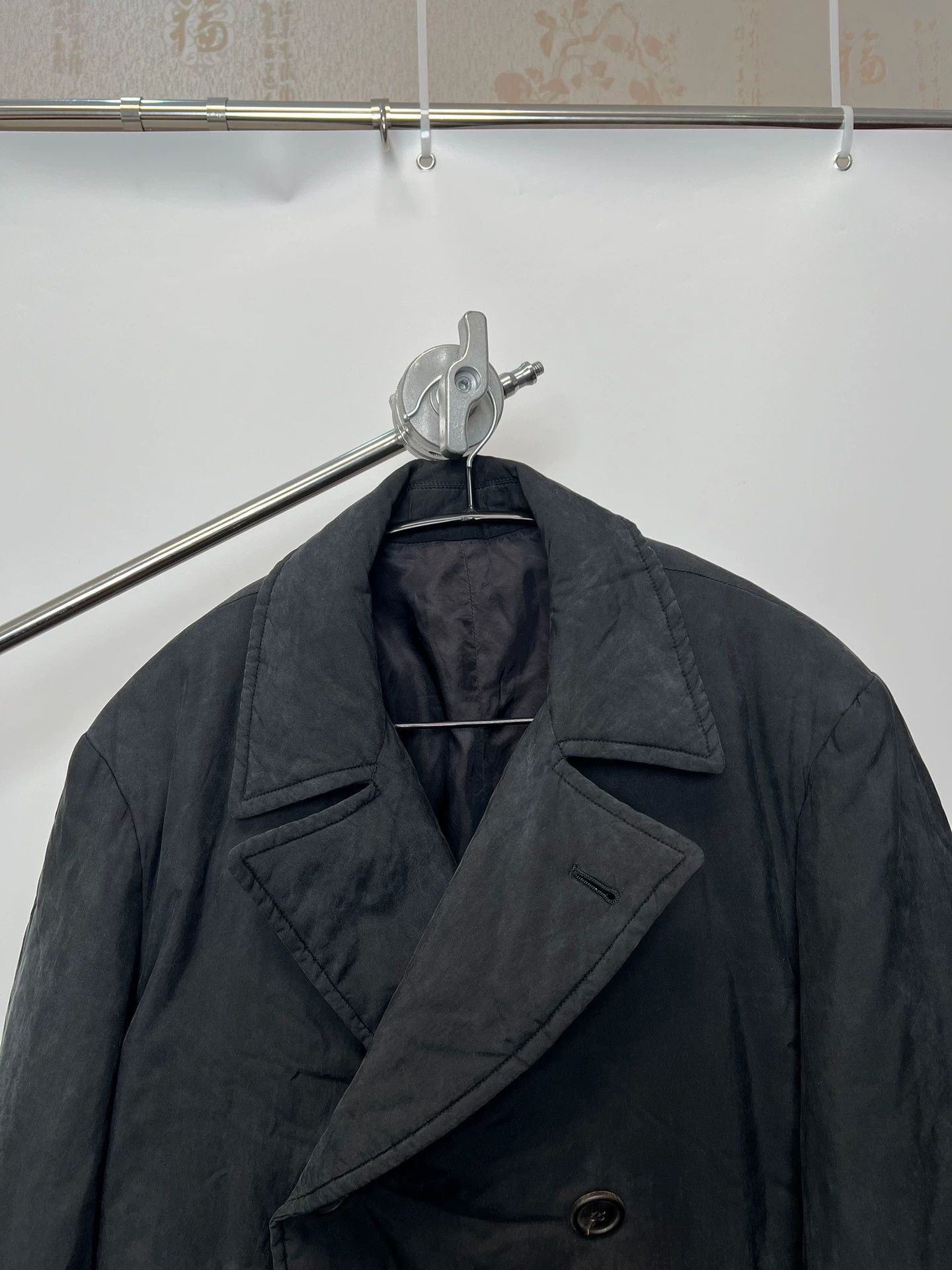 Yohji Yamamoto Black Double-Breasted Light Jacket Size US M / EU 48-50 / 2 - 3 Thumbnail