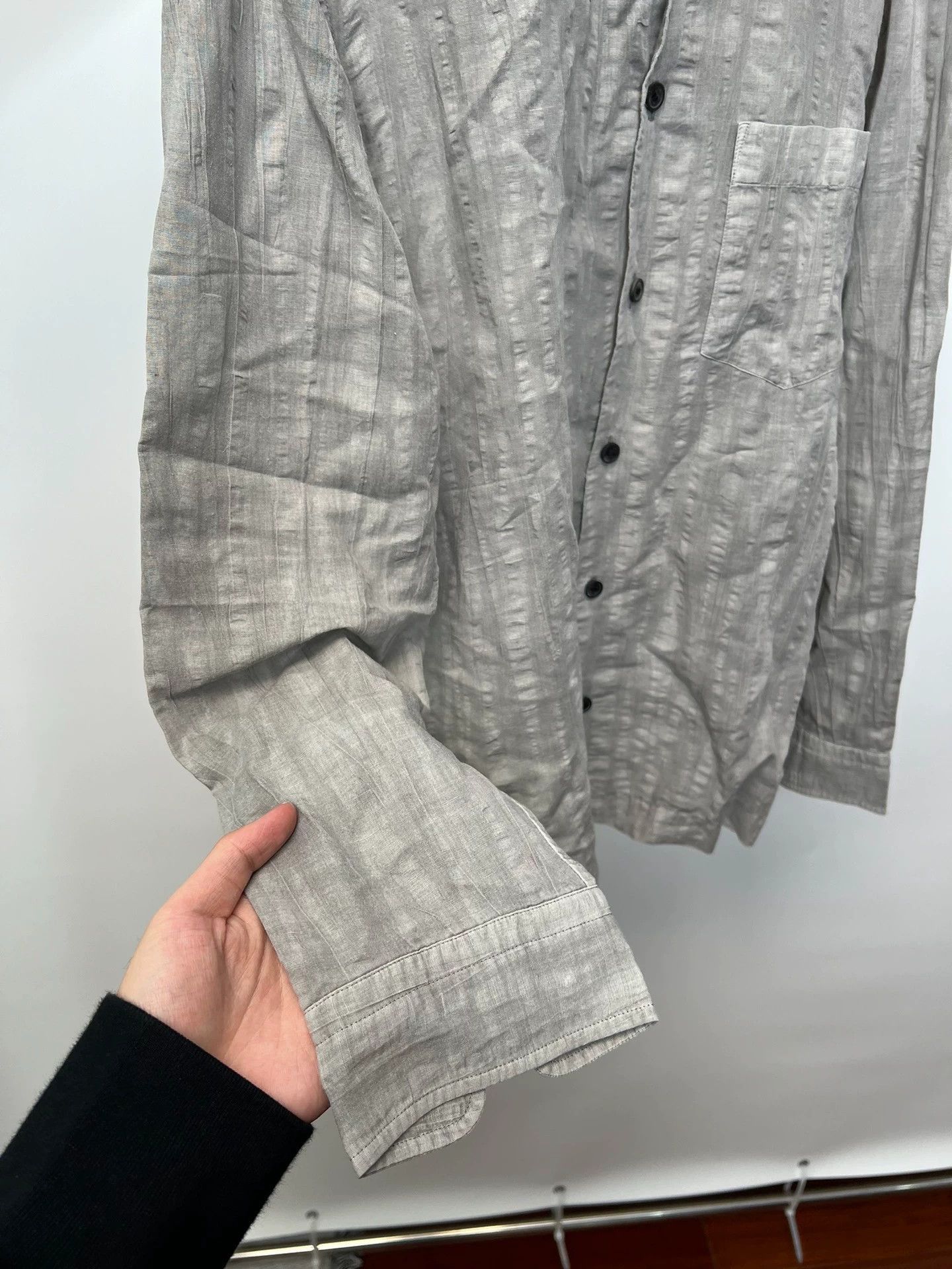 Issey Miyake Gray Long-Sleeve Button-Up Shirt Size US M / EU 48-50 / 2 - 4 Thumbnail