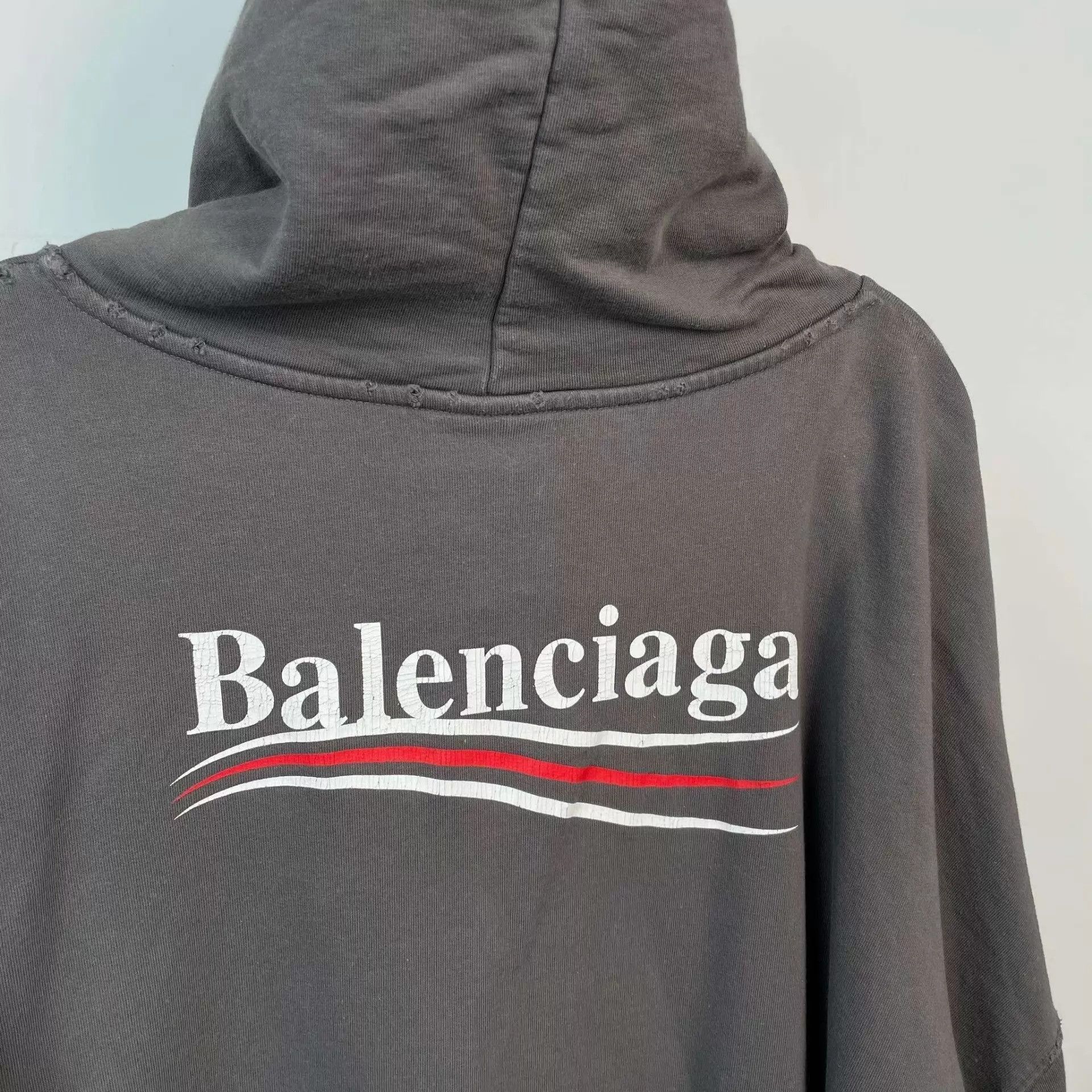 Balenciaga Gray Oversized Hoodie with Front Pocket - XL Size US XL / EU 56 / 4 - 3 Thumbnail