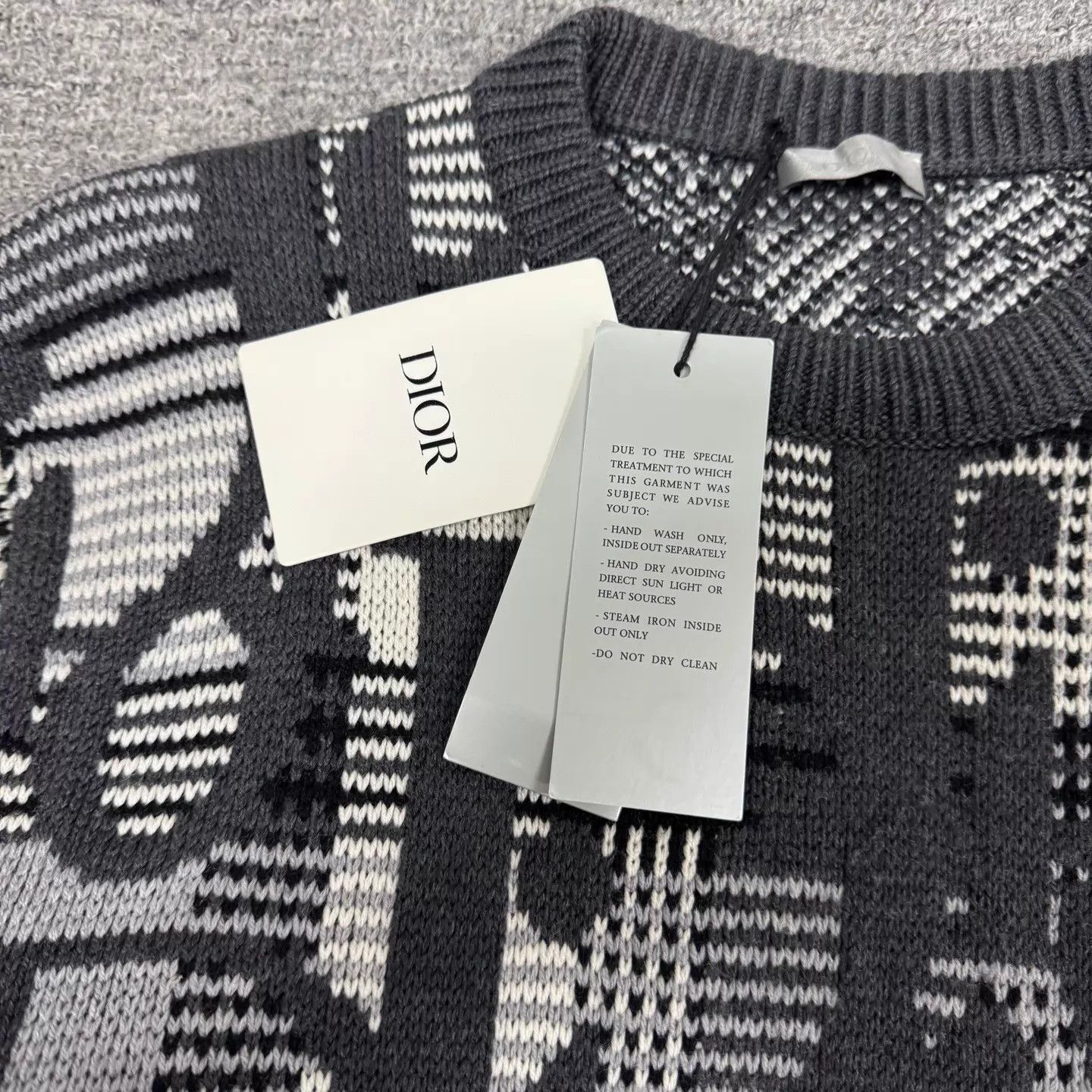 Dior Black Patterned Knit Sweater Size S Size US S / EU 44-46 / 1 - 4 Thumbnail