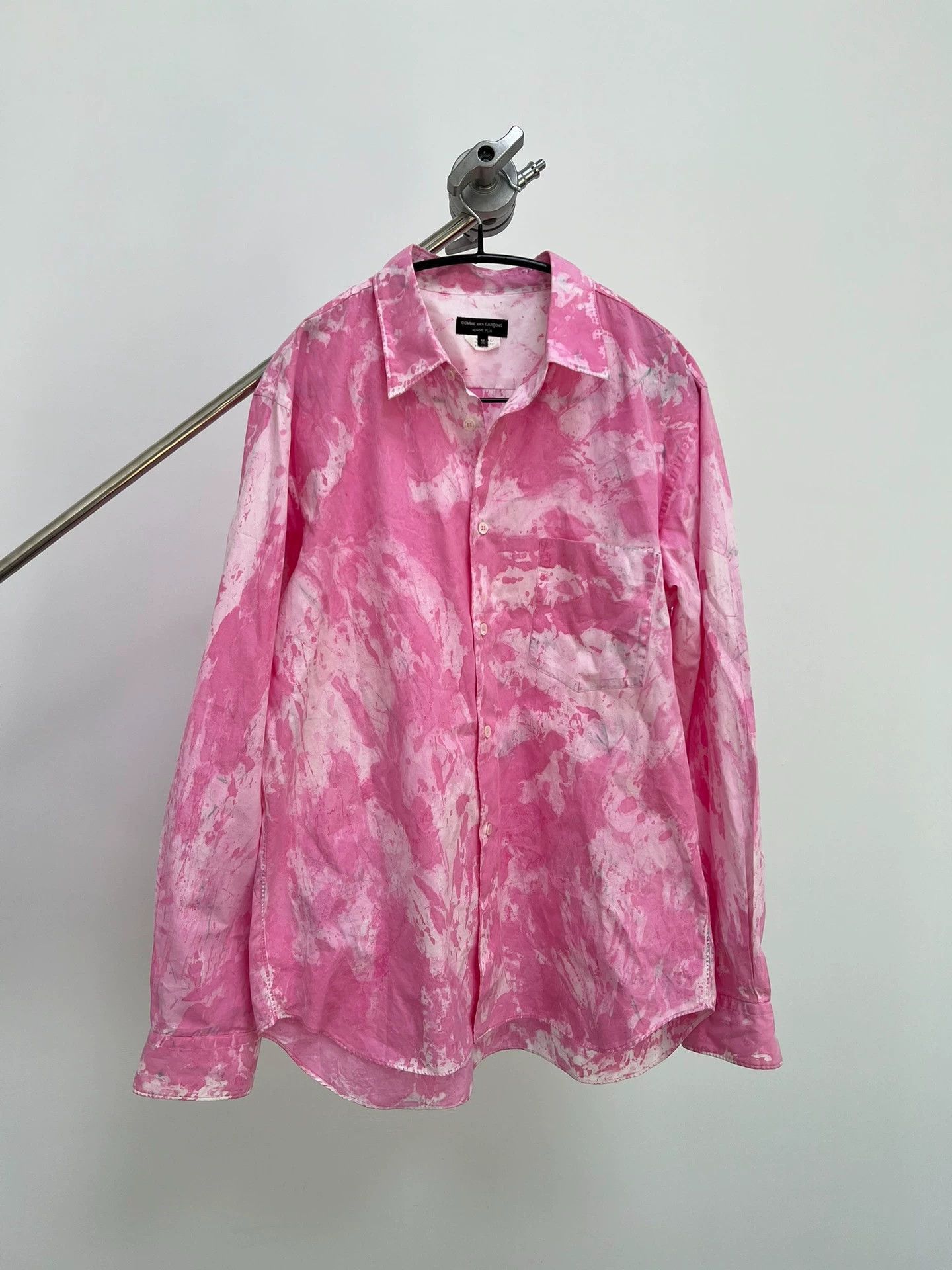 Comme des Garcons Pink Tie-Dye Long Sleeve Button Up Shirt Size US M / EU 48-50 / 2 - 2 Thumbnail
