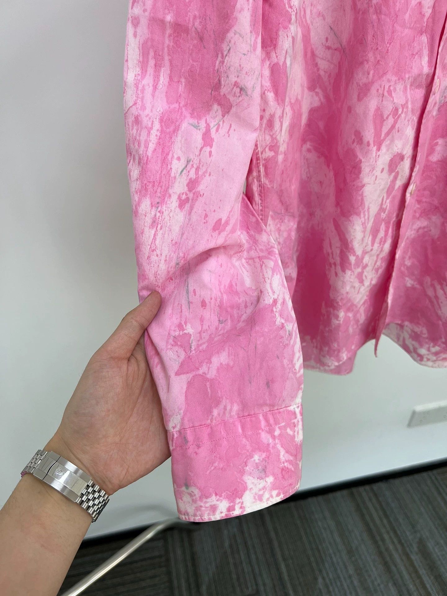 Comme des Garcons Pink Tie-Dye Long Sleeve Button Up Shirt Size US M / EU 48-50 / 2 - 4 Thumbnail