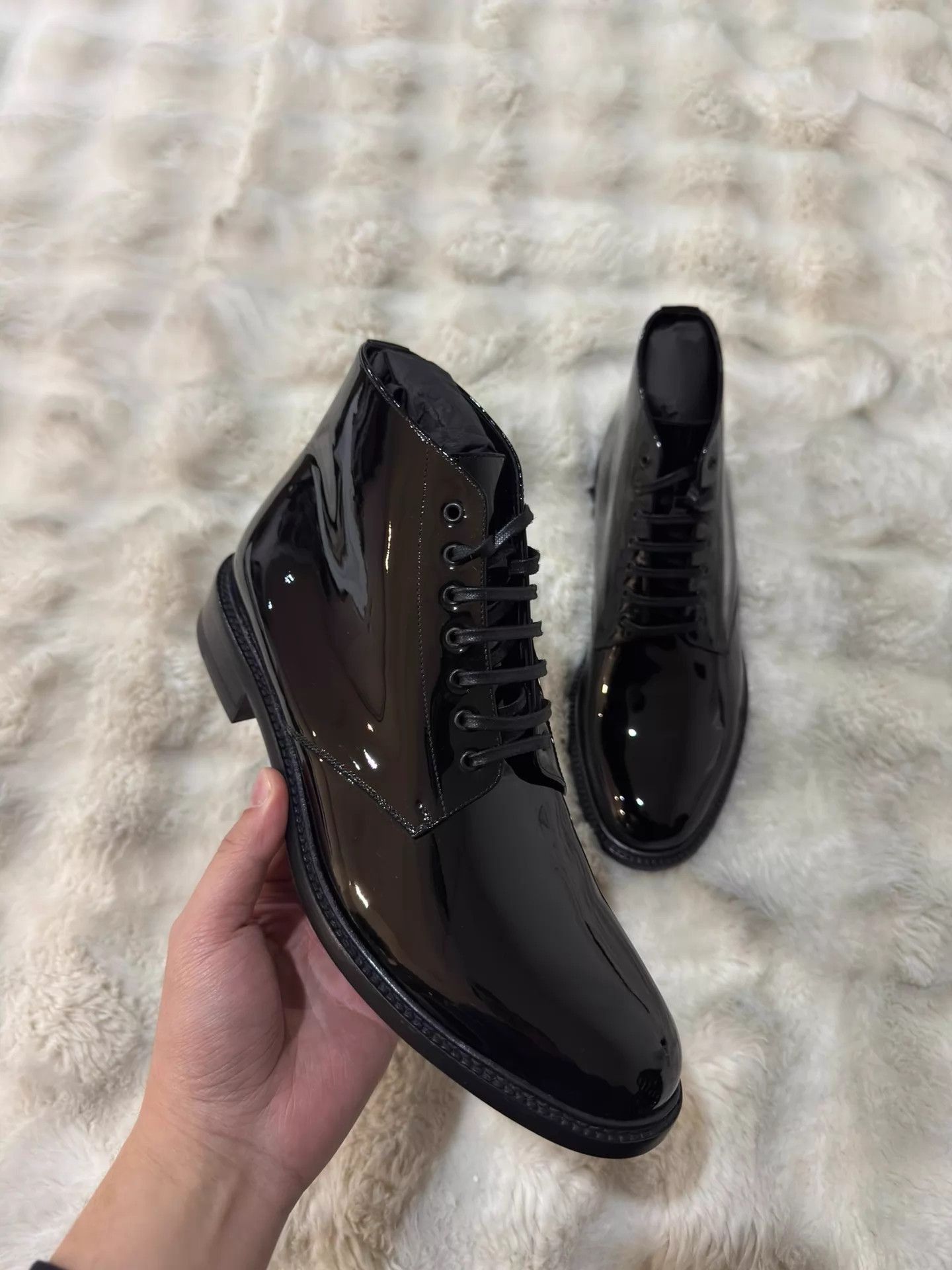 Saint Laurent Paris Black Leather Boots Size 9 Size US 9 / EU 42 - 3 Thumbnail