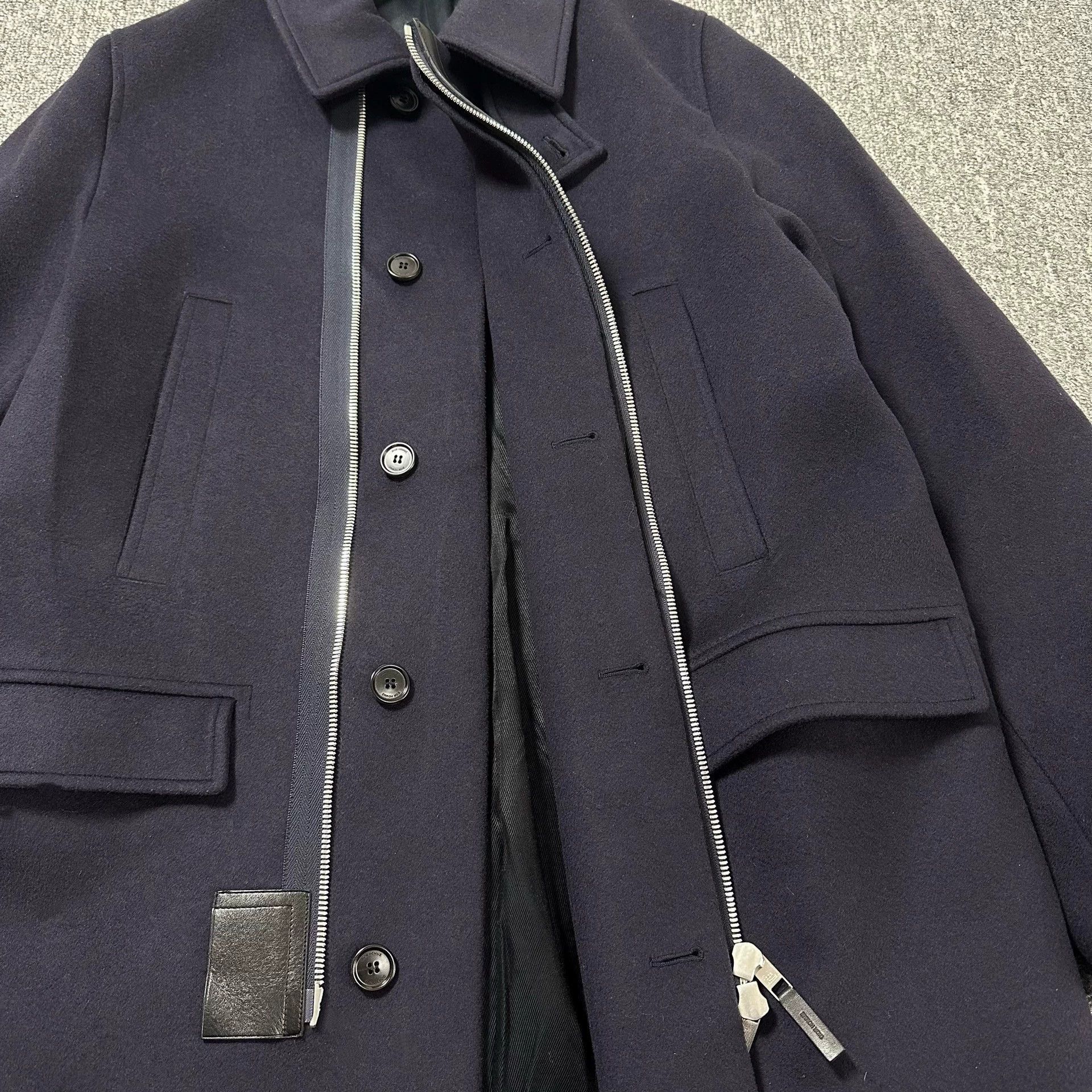 Dior Blue Zip-Front Long Coat Size M Size US M / EU 48-50 / 2 - 2 Thumbnail