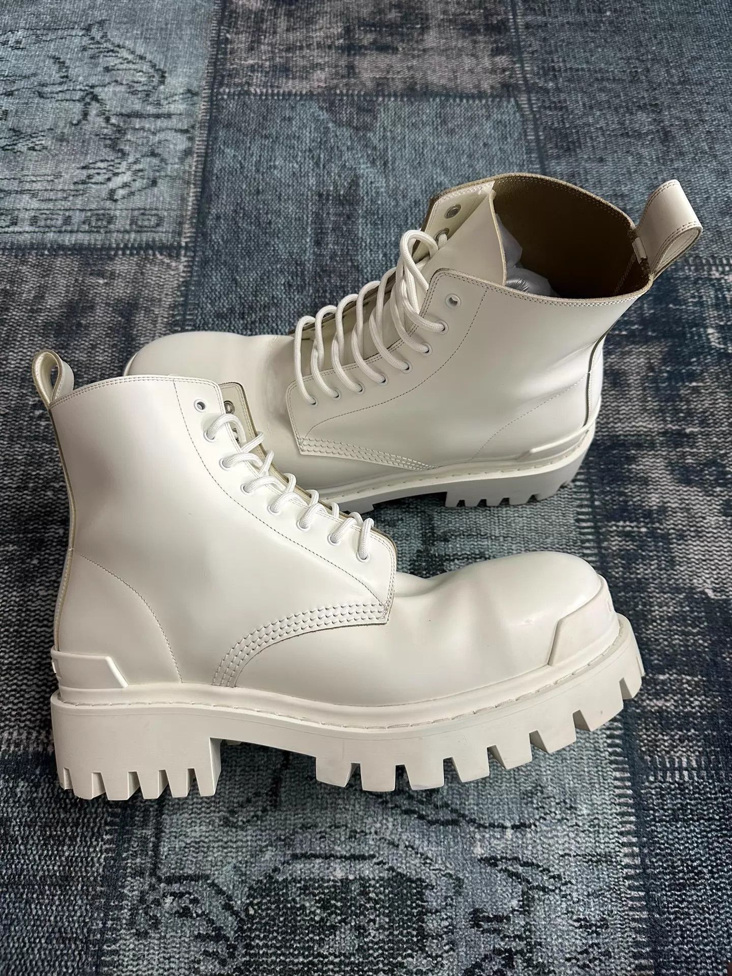 Balenciaga White Platform Lace-Up Boots Size 11 Size US 11 / EU 44 - 4 Thumbnail