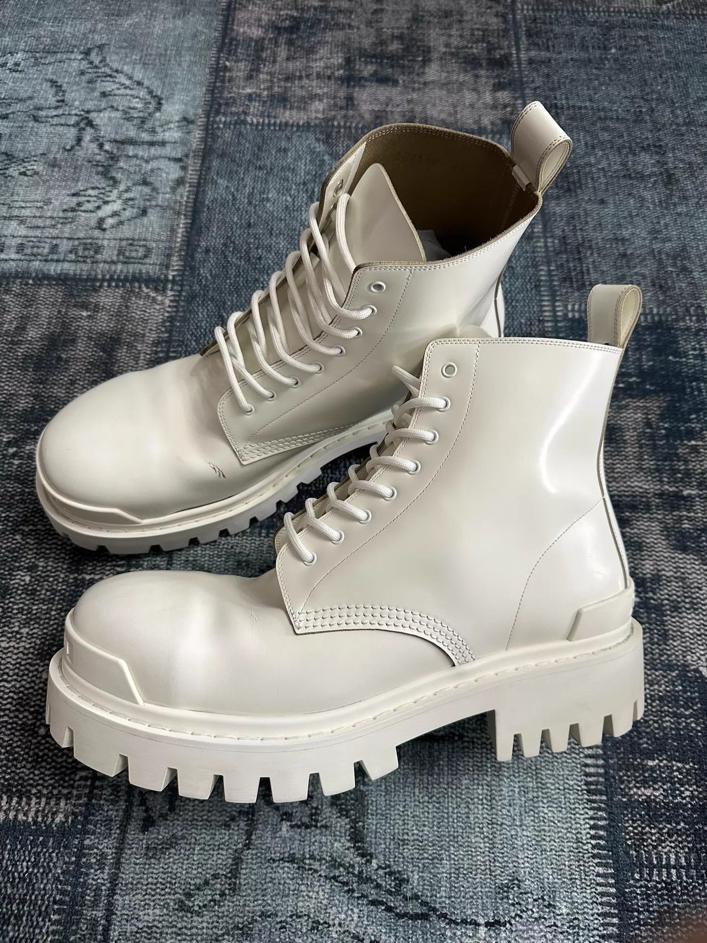 Balenciaga White Platform Lace-Up Boots Size 11 Size US 11 / EU 44 - 3 Thumbnail